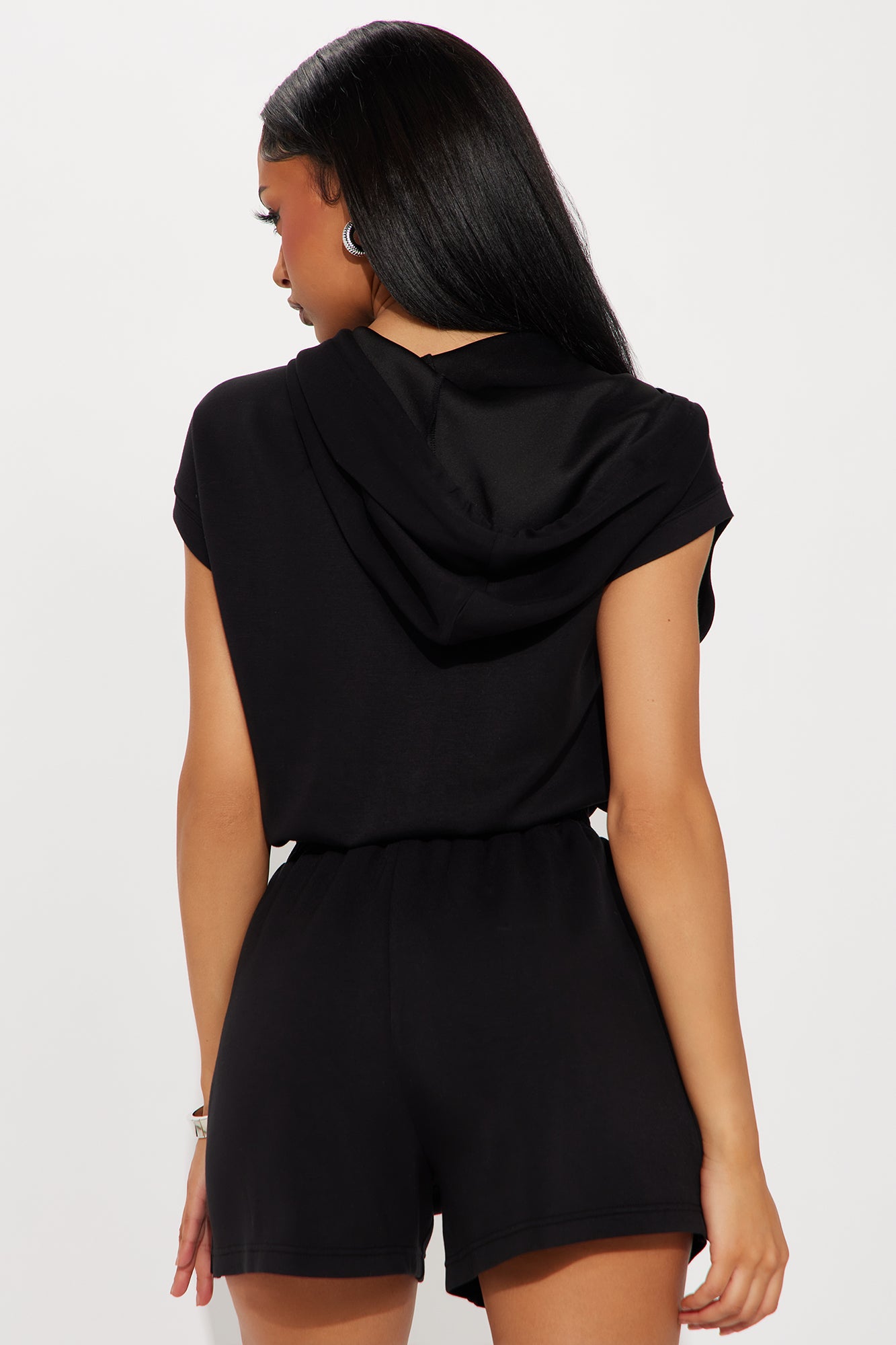 Running Errands Short Sleeve Romper - Black - Image 4