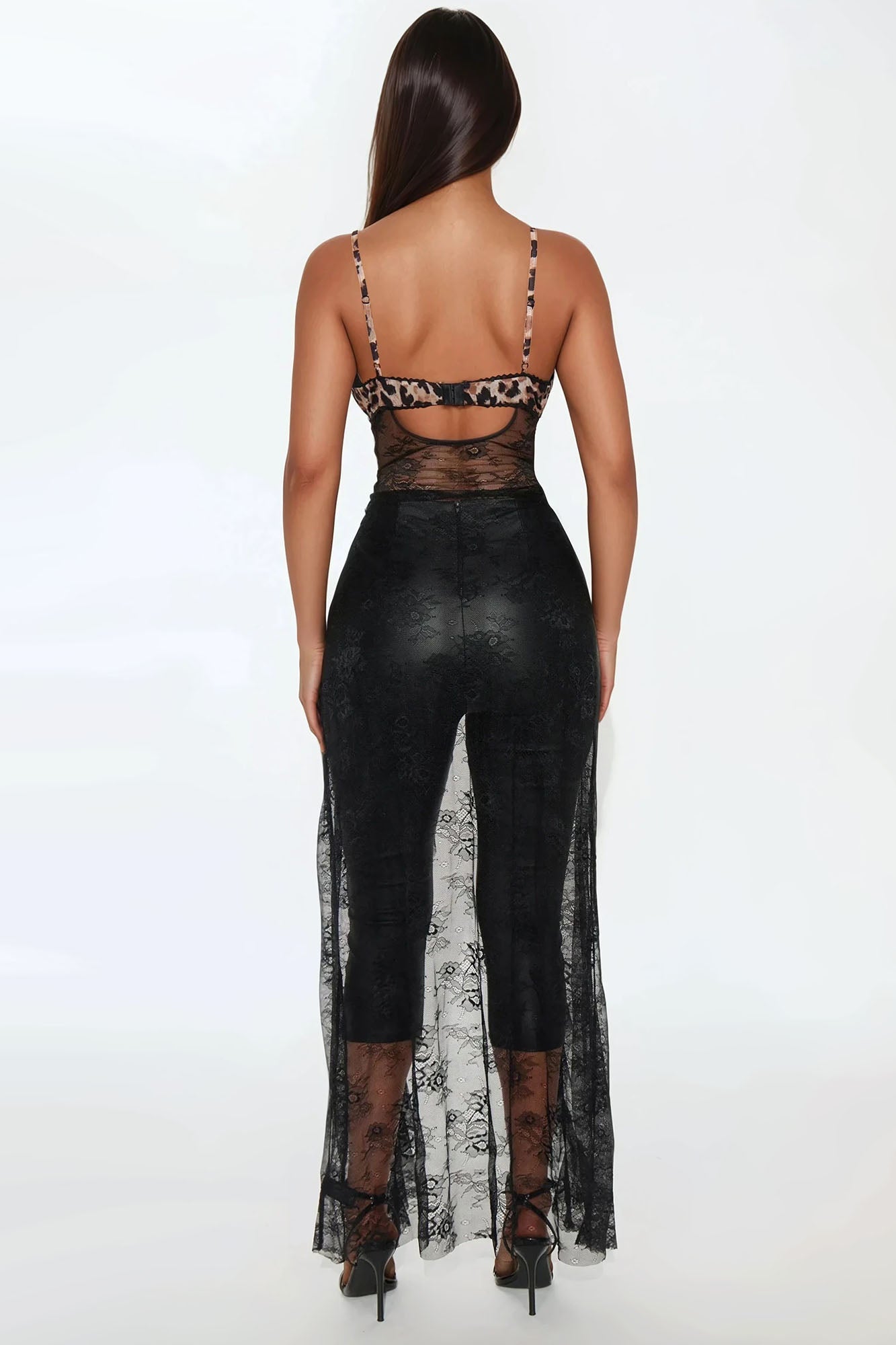 Love Lingers Leopard Lace Maxi Top - Black/combo - Image 3