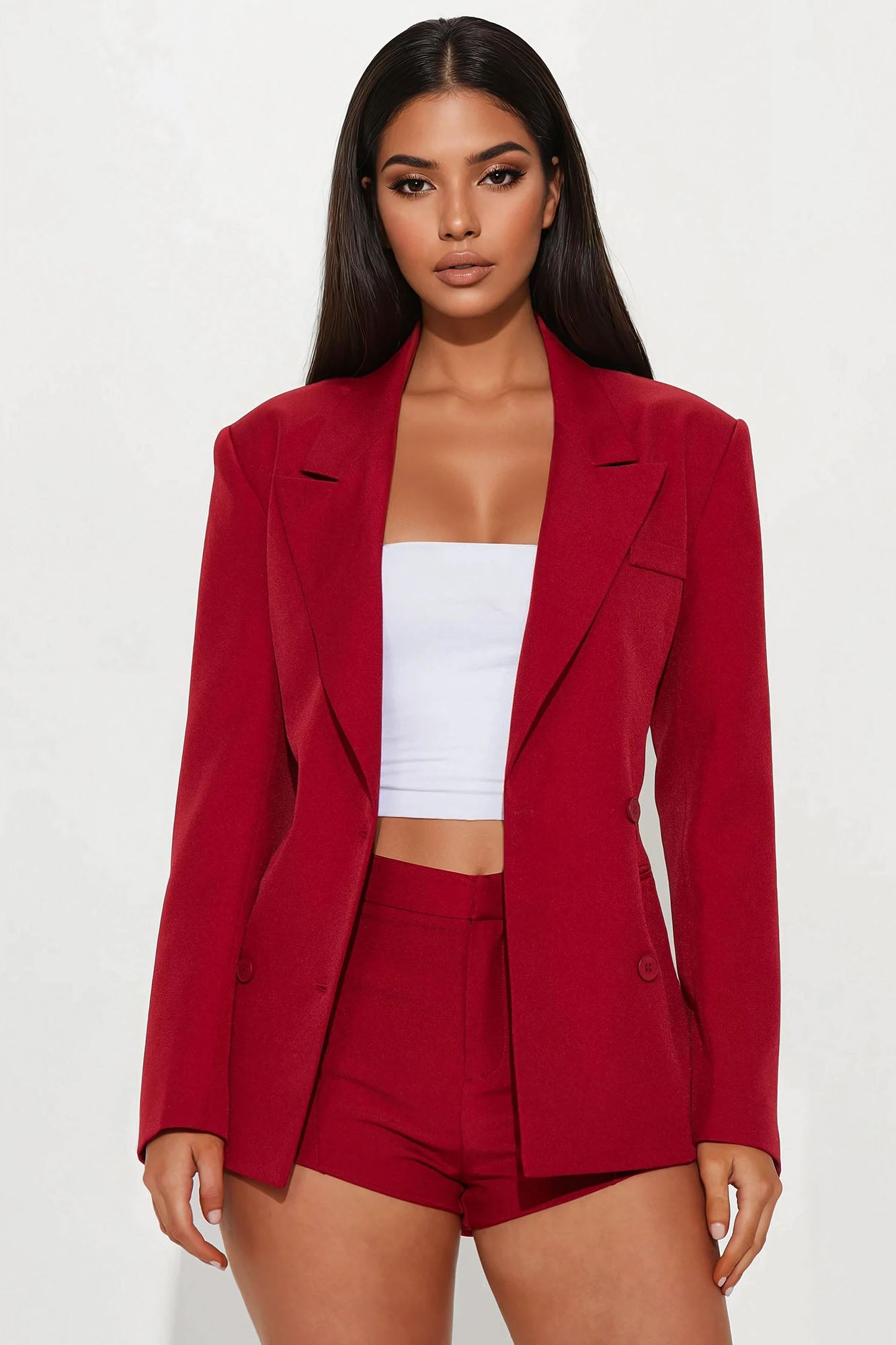Chloe Micro Trouser Short - Red - Image 3