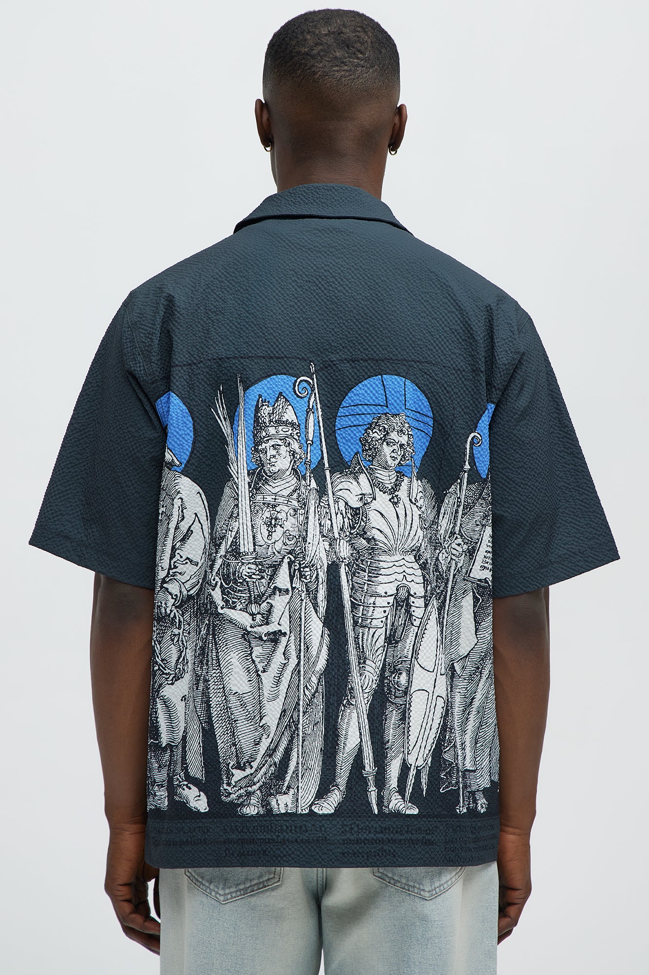 Knights And Saints Printed Cuban Shirt - Multi Color - Image 4
