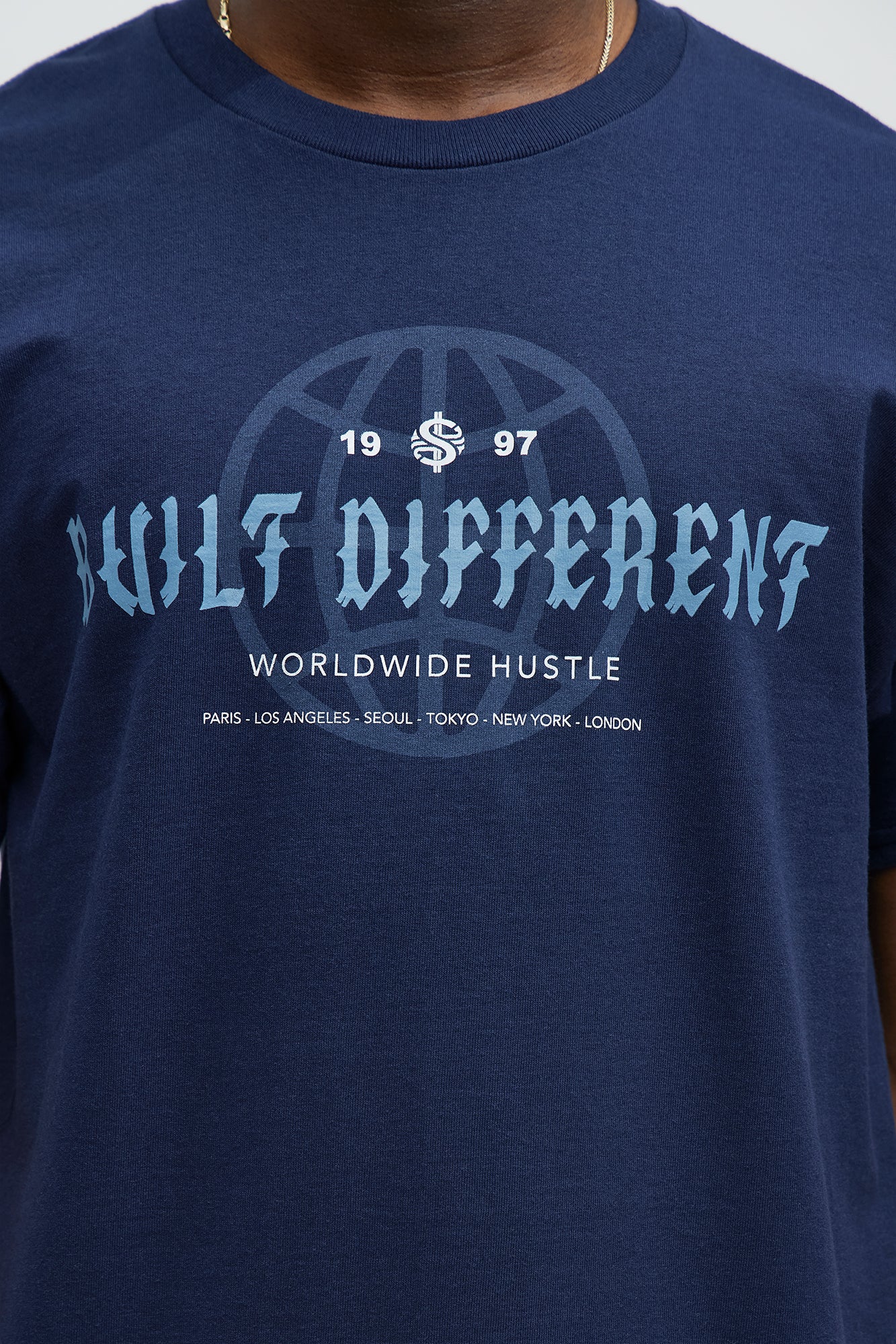 Built Different Worldwide Short Sleeve Tee - Navy - Image 3