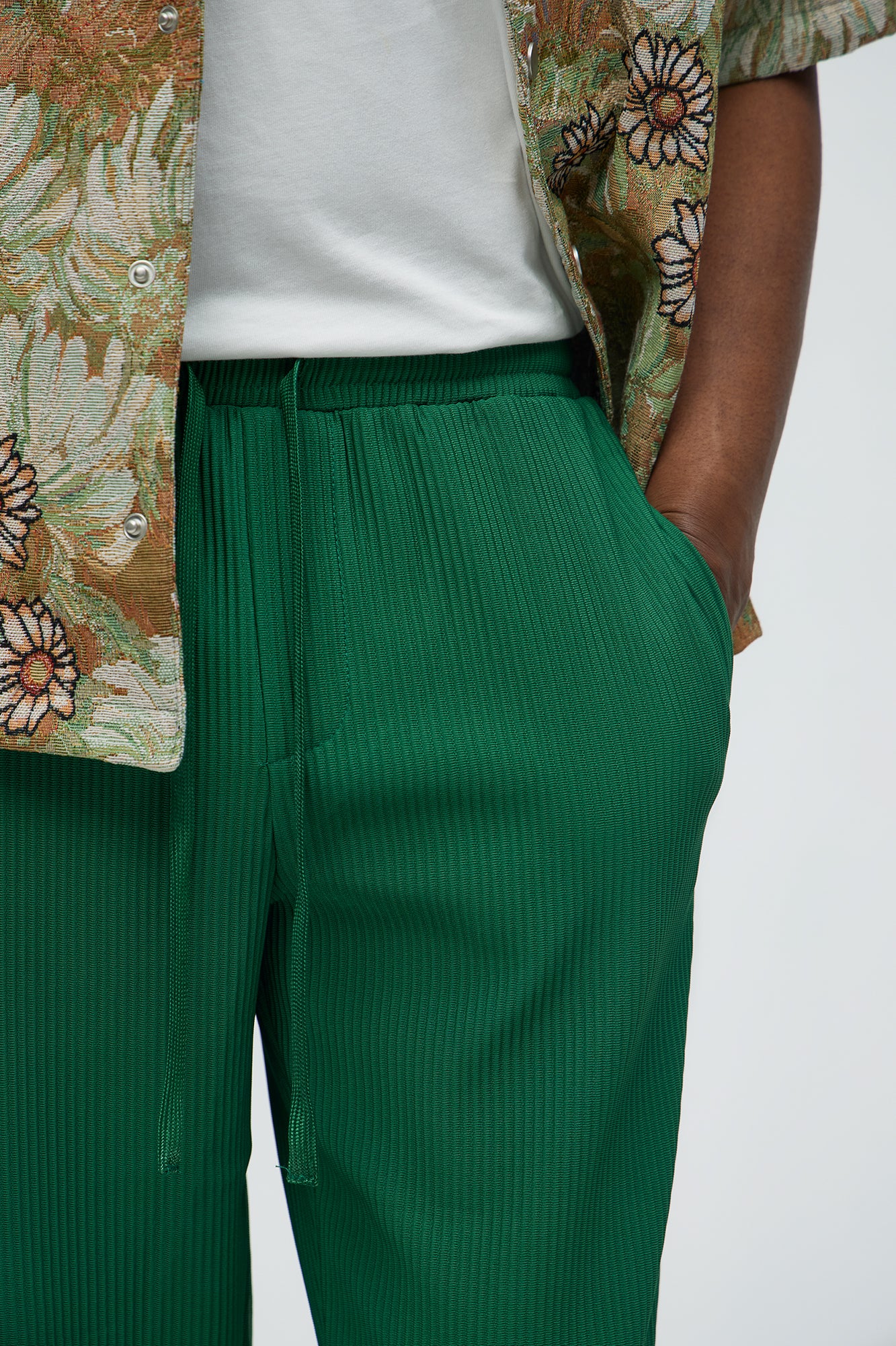 Show Up Slim Slit Pants - Green - Image 3