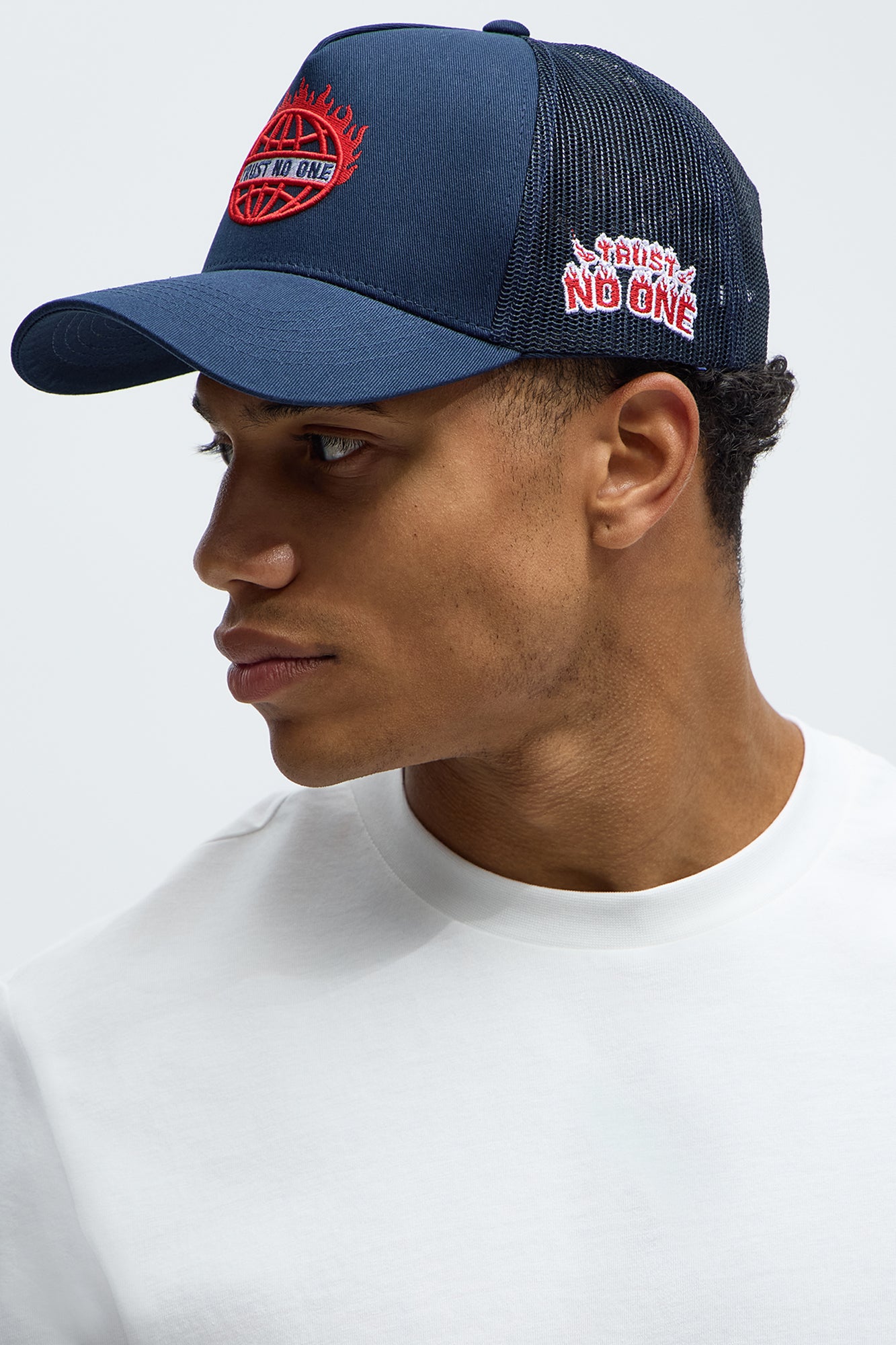 Trust No One Snapback Hat  - Navy/combo - Image 3