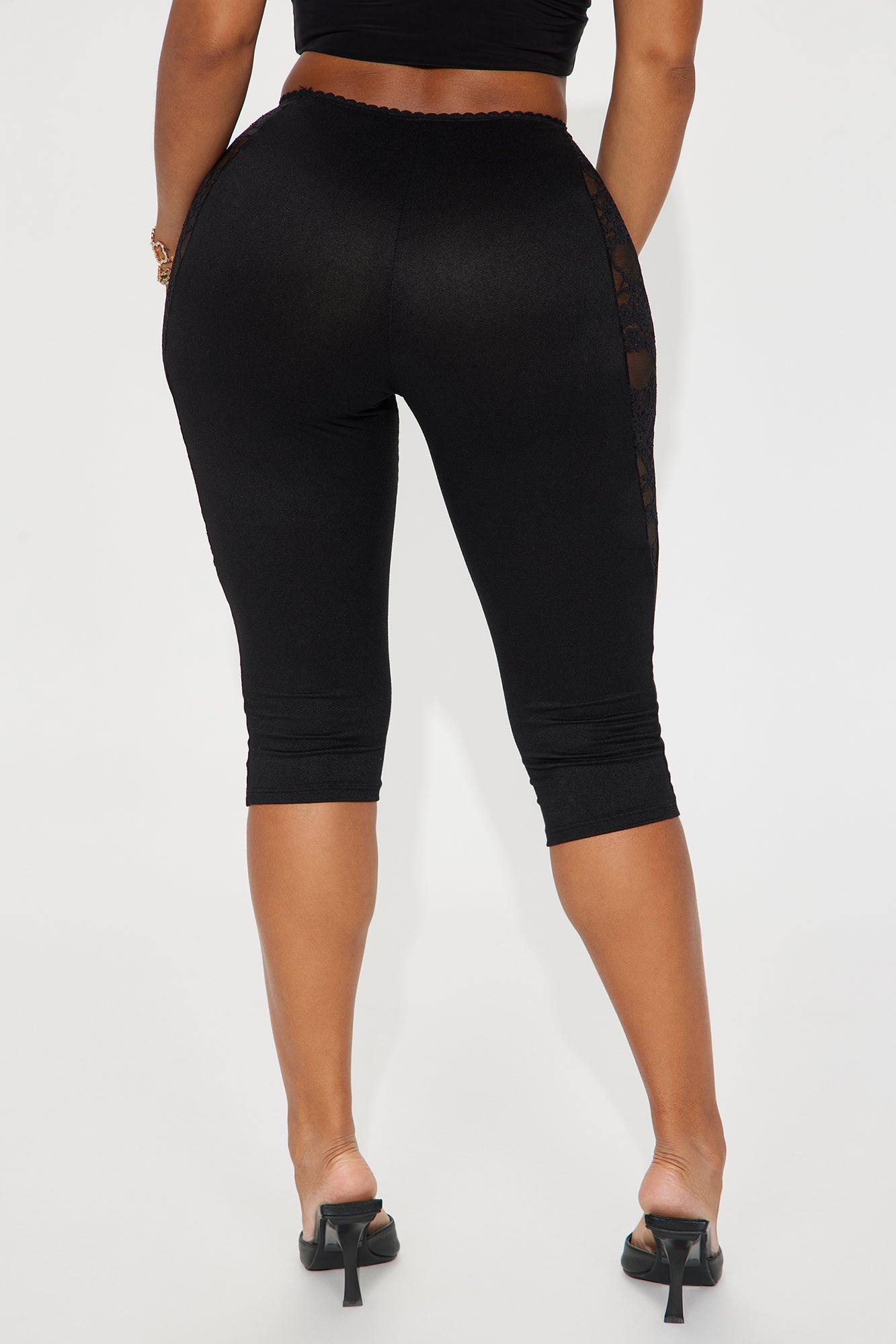 Beneath The Thorns Lace Capri Legging - Black - Image 3