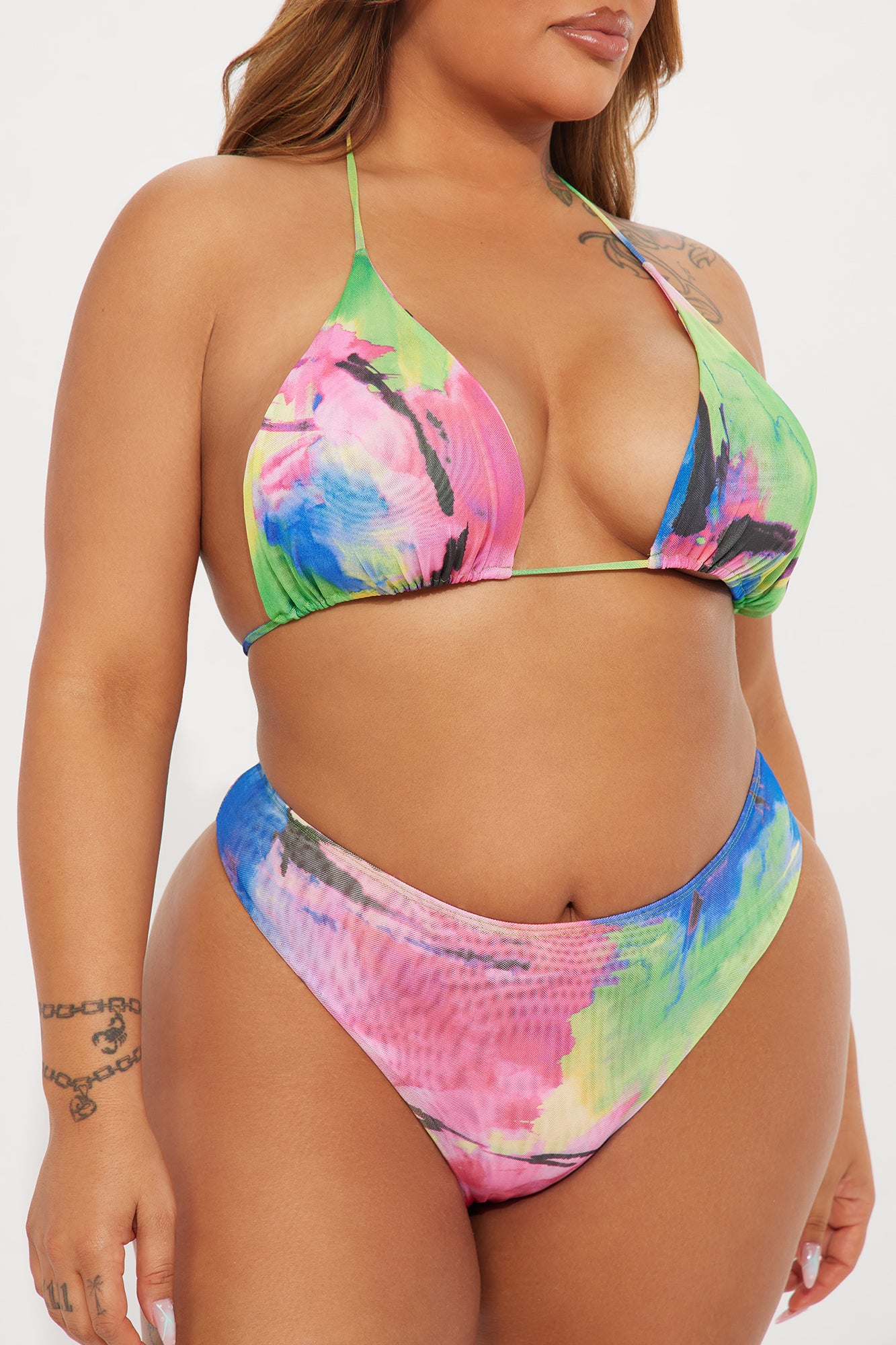 Summers In Tulum Mesh 3 Piece Sunsuit Set - Green/combo - Image 9