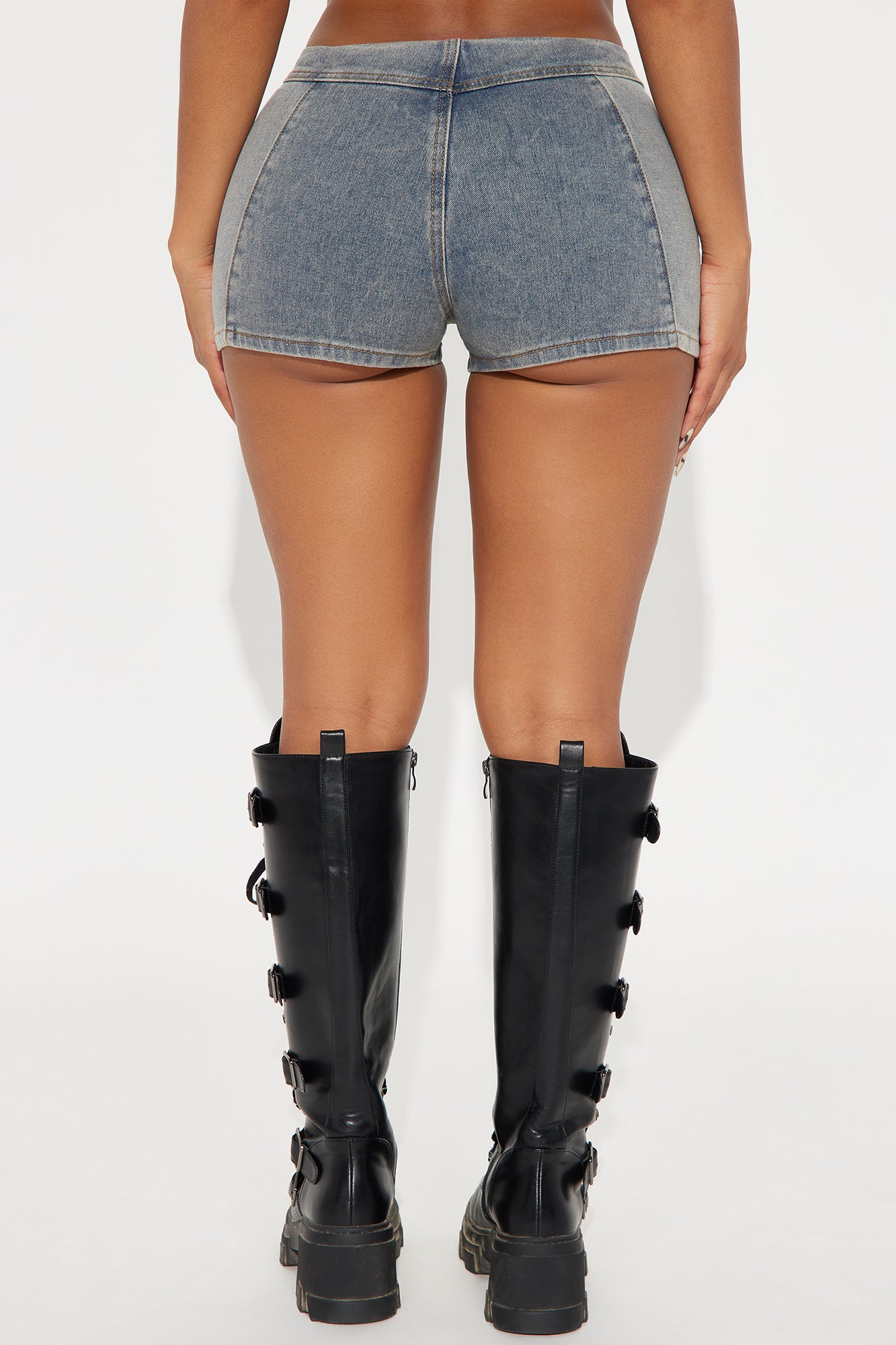 Crashed Out Stretch Denim Shorts - Vintage Wash - Image 4