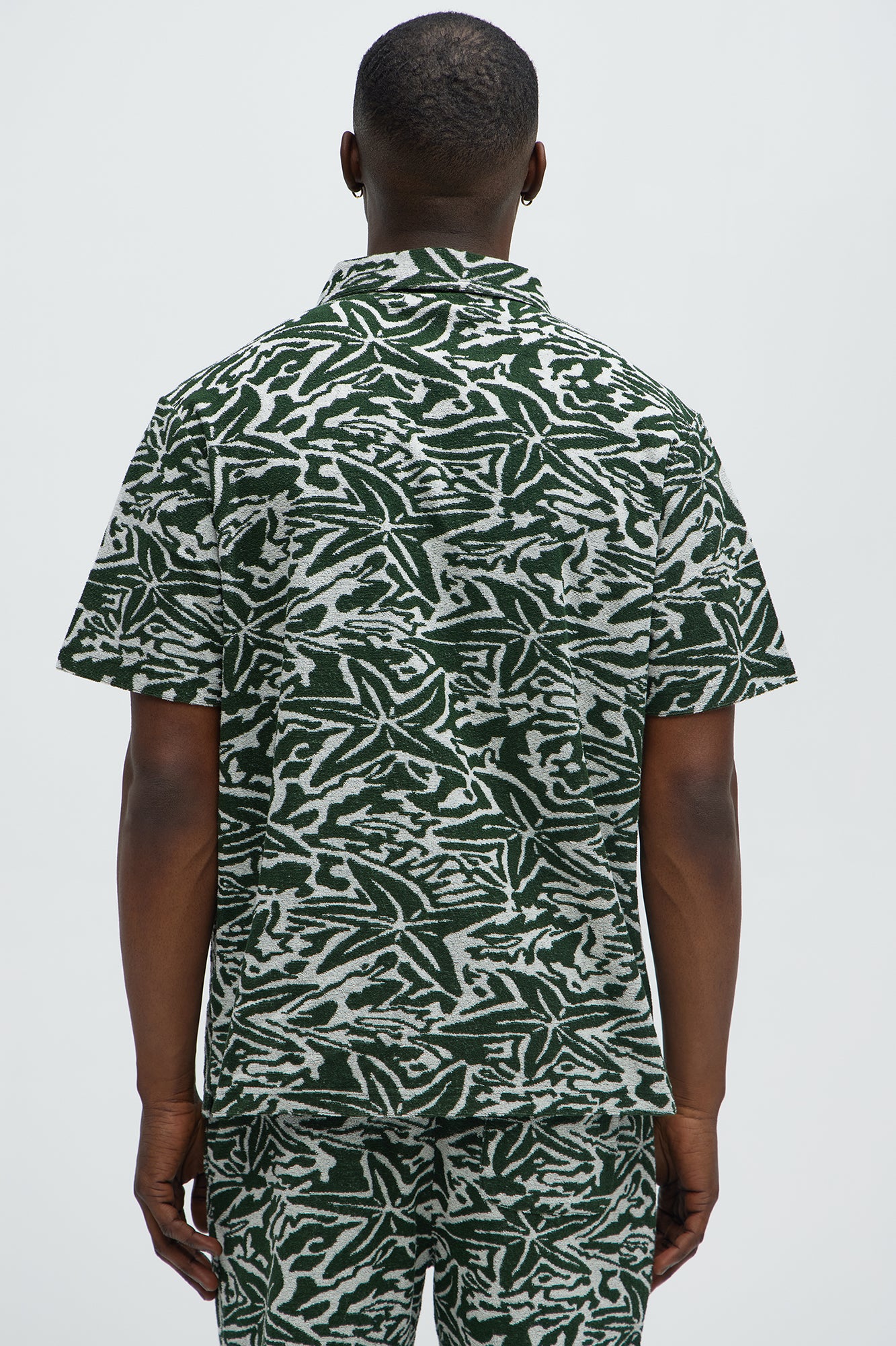 By The Sea Textured Knit Johnny Collar Polo - Green/combo - Image 3