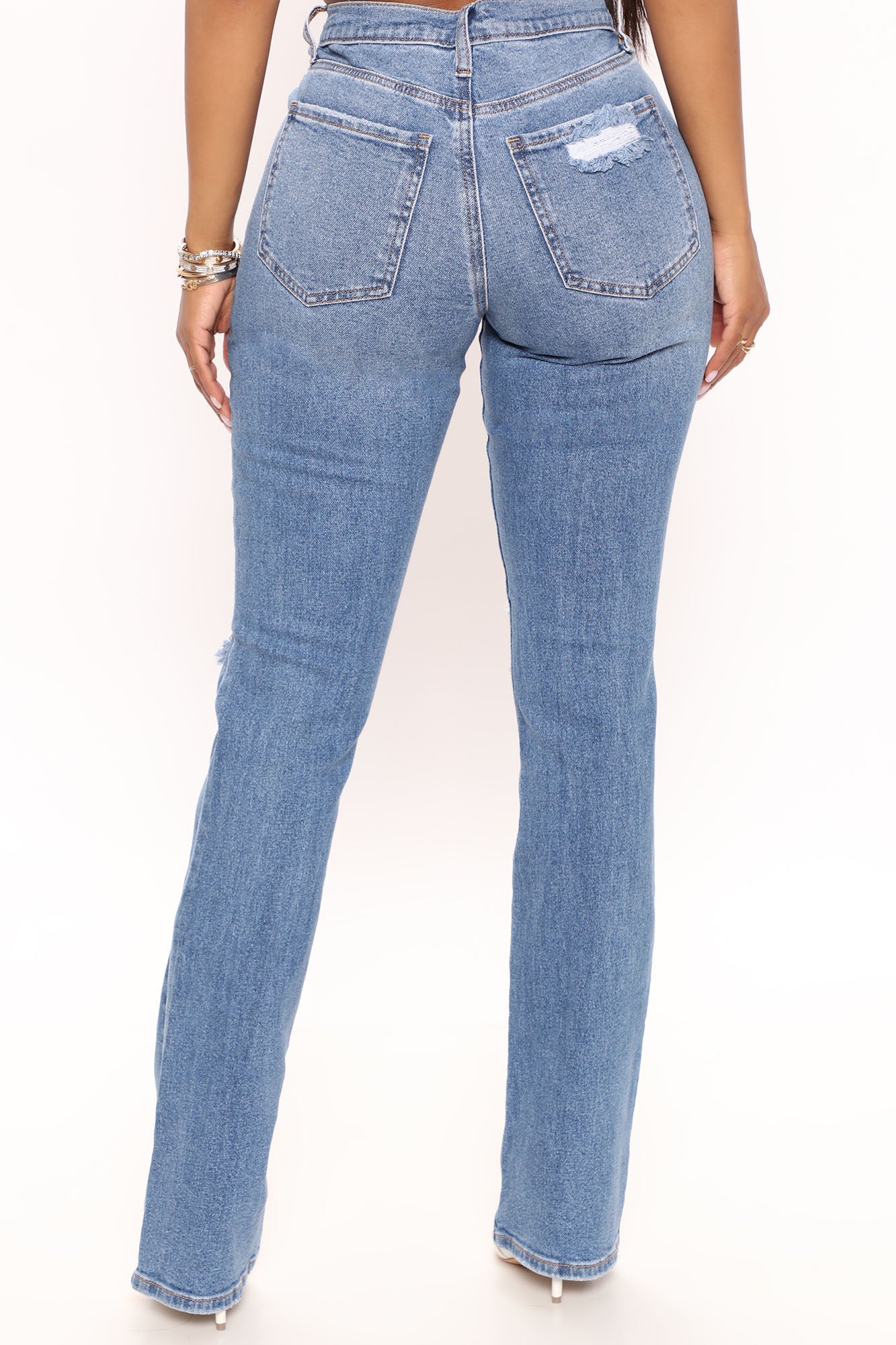 Babetown Bootcut Jeans - Medium Blue Wash - Image 4