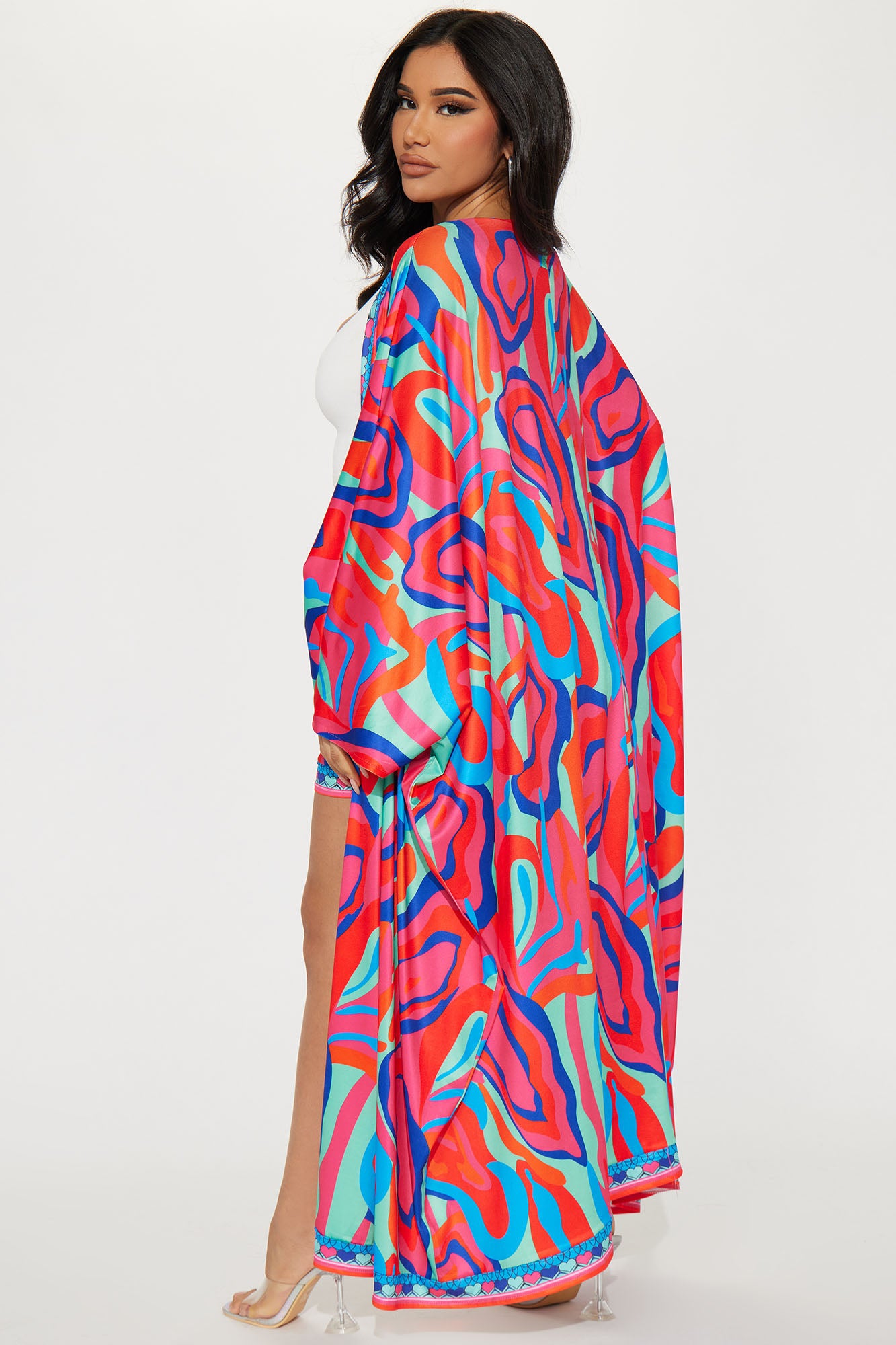 Forever With You Kimono Short Set - Fuchsia/combo - Image 4