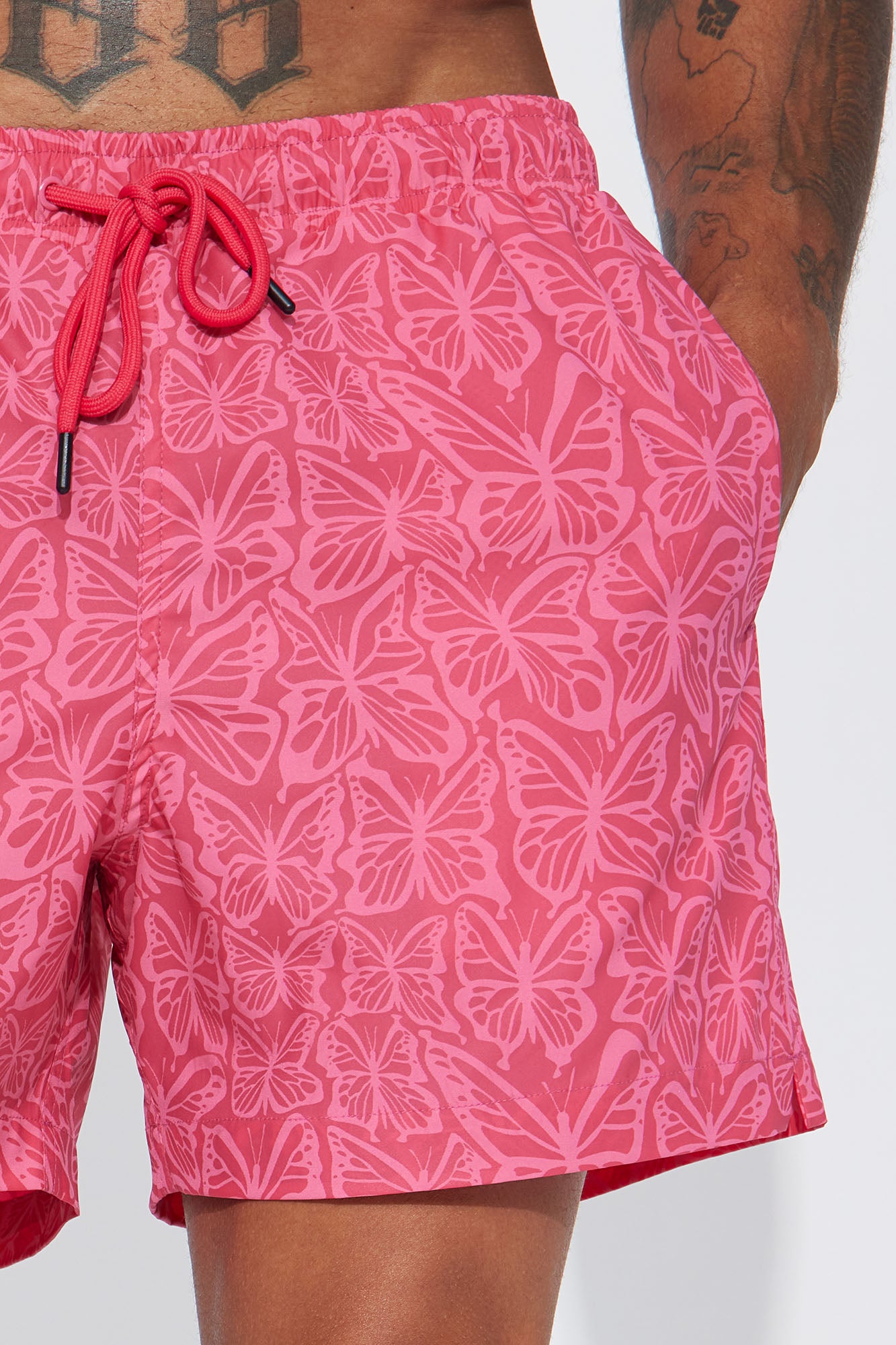 Born 2 Fly Print Change Swim Mid Trunk - Pink - Image 8