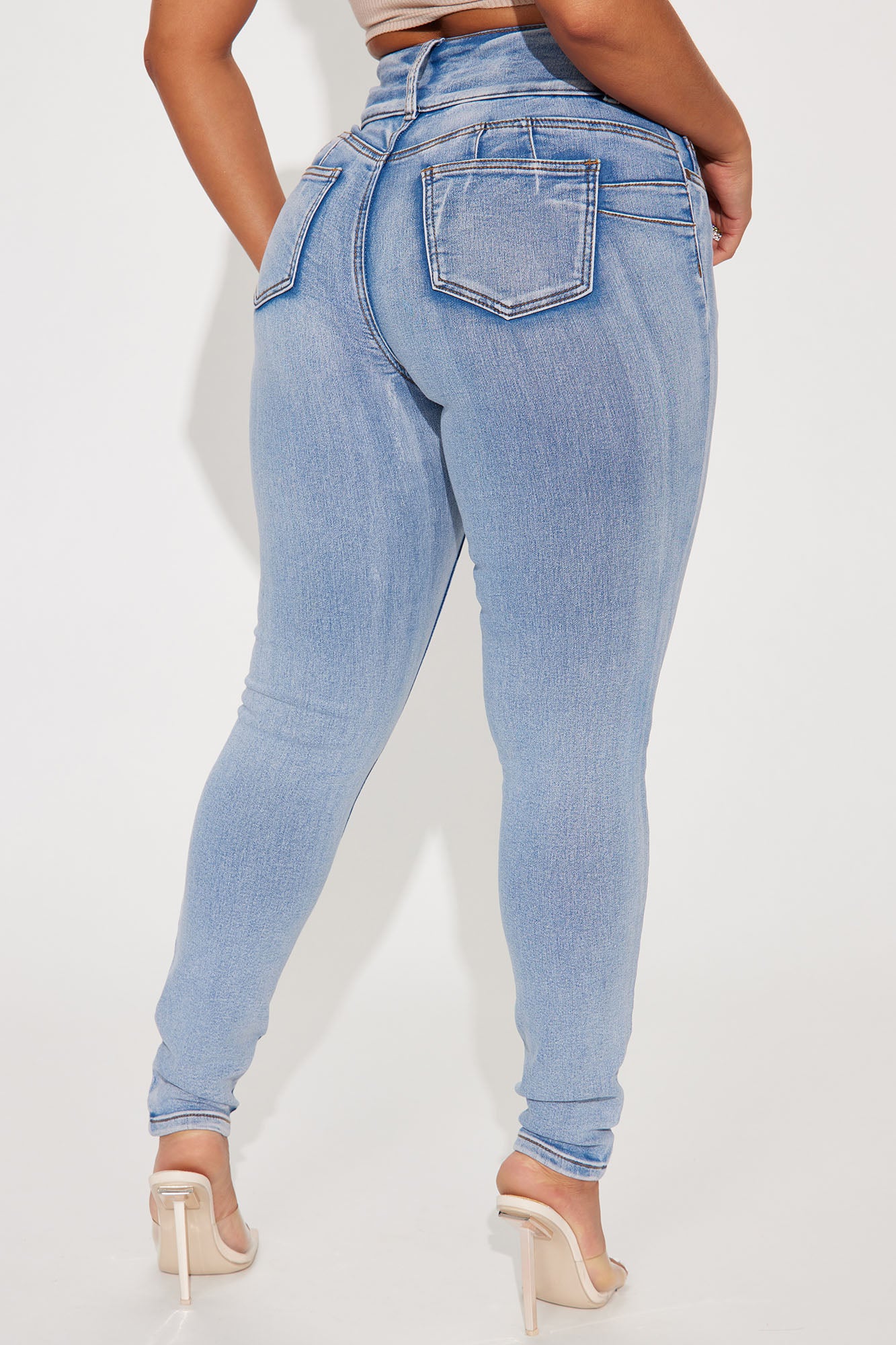 Baby Got Back Booty Lifting Jeans - Light Blue Wash - Image 3