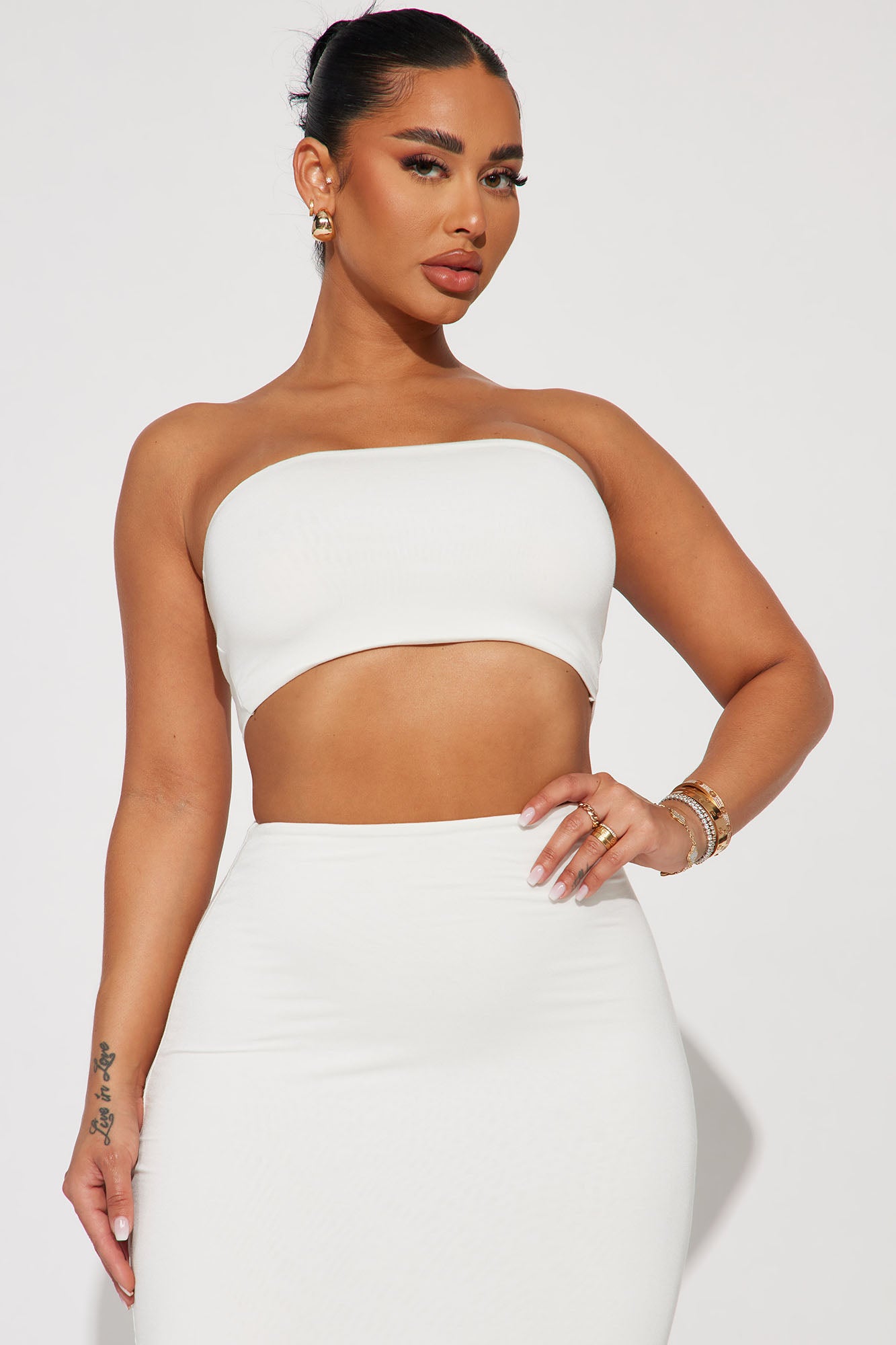 Another Time Double Lined Skirt Set - Ivory - Image 3