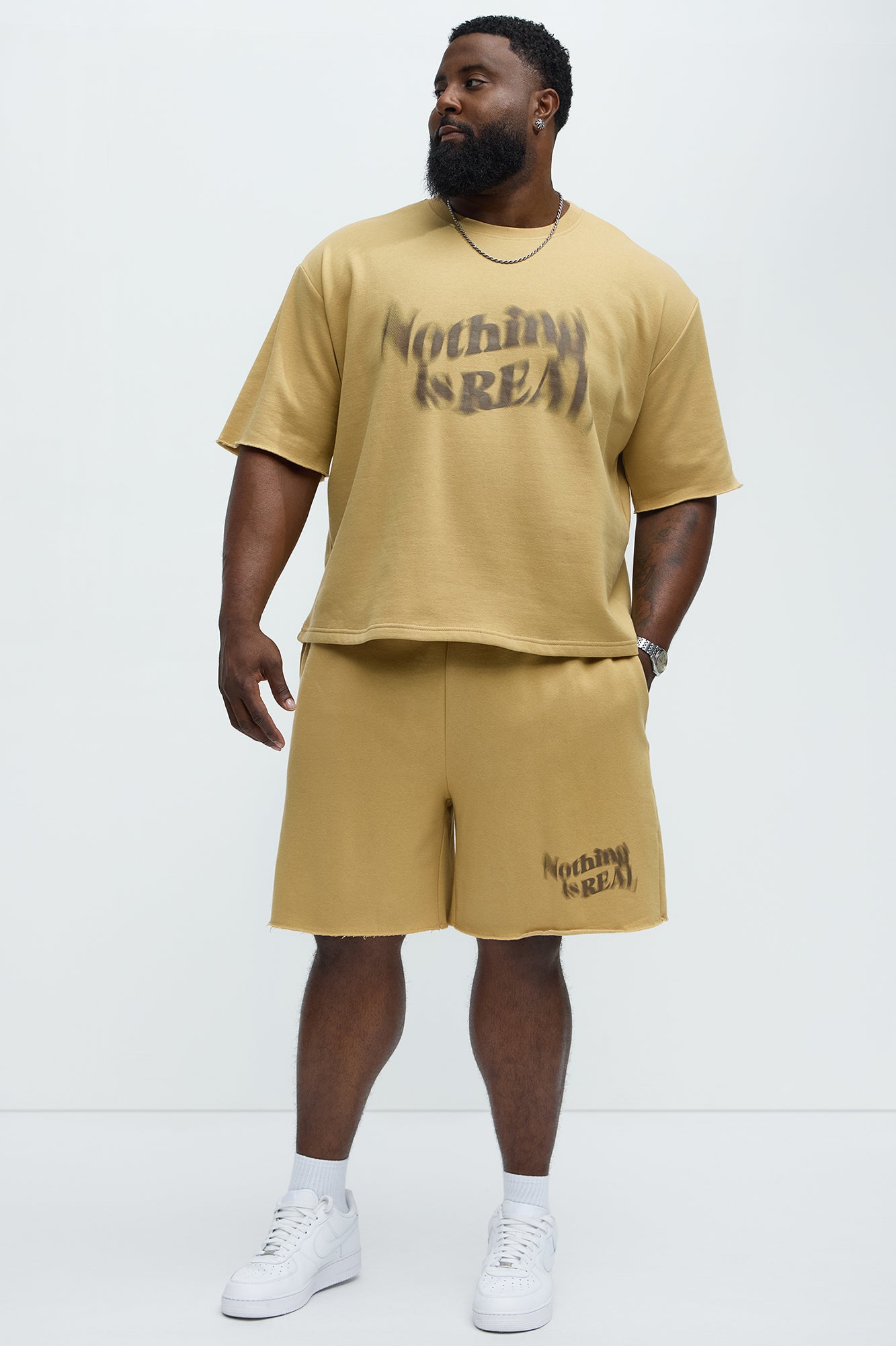 Nothing Is Real Sweatshorts - Brown - Image 7