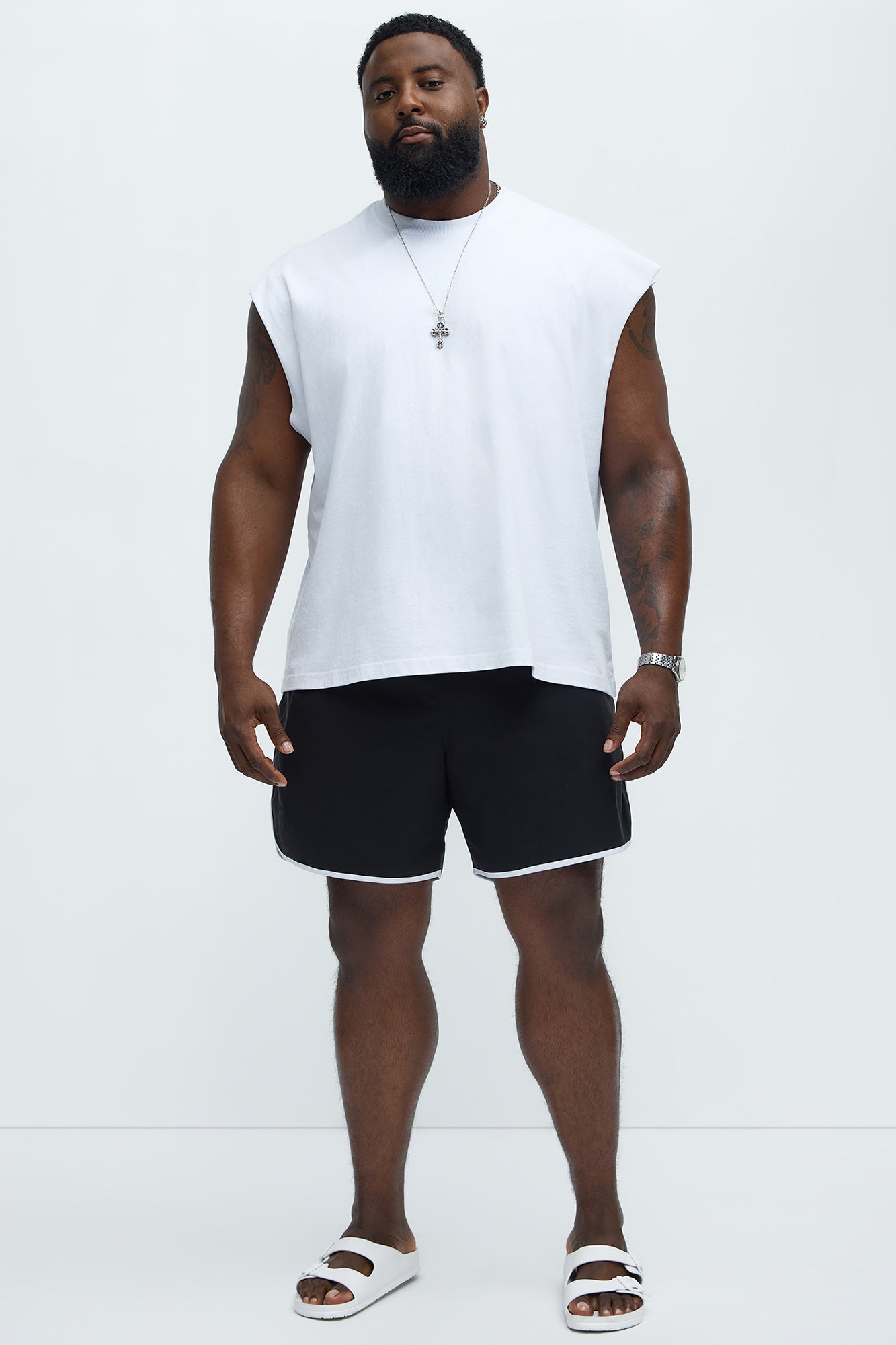 Retro Breeze Swim Mid Trunk - Black - Image 6