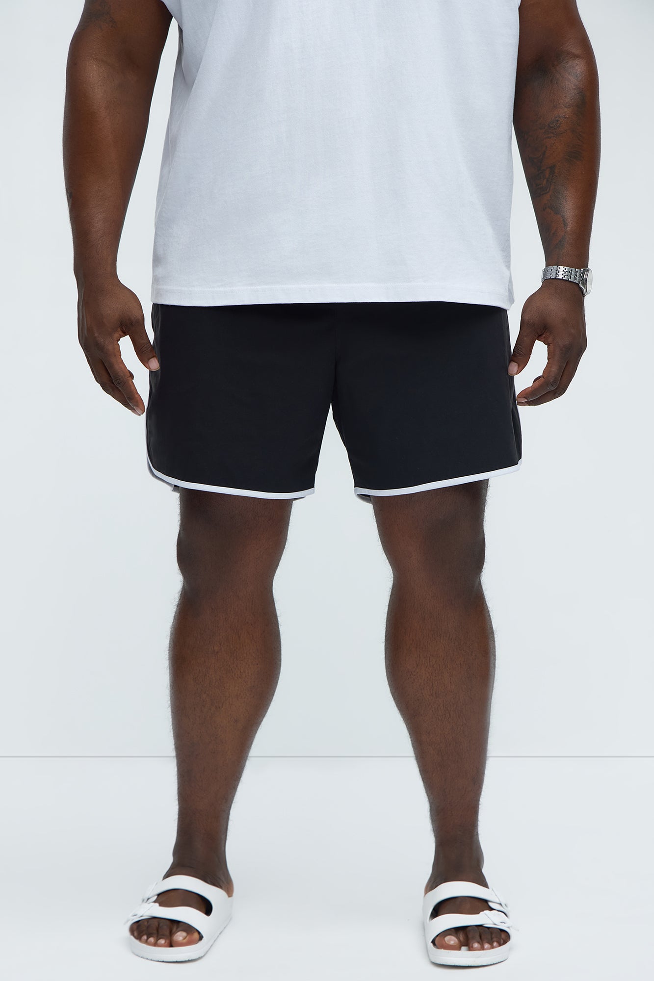 Retro Breeze Swim Mid Trunk - Black - Image 5
