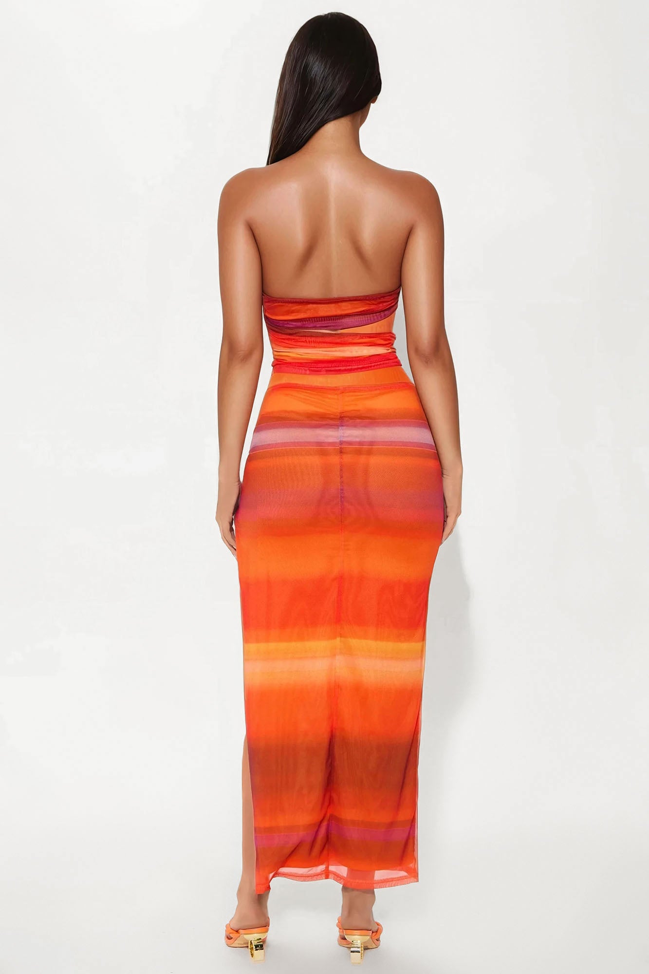Horizon Heat Mesh Skirt Set - Orange/combo - Image 3