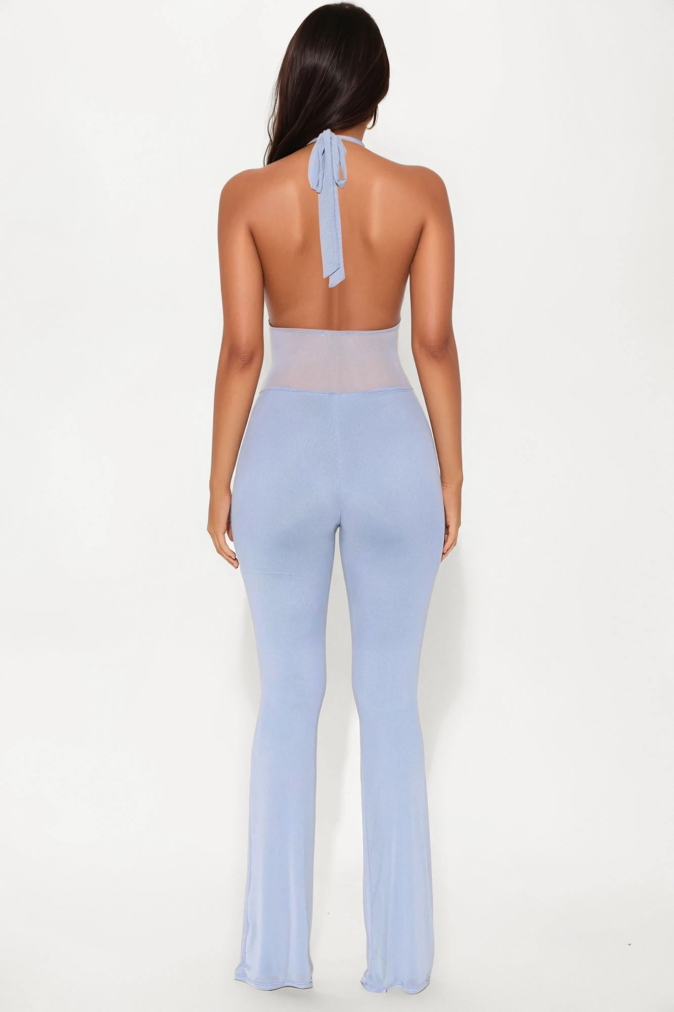 Valentina Mesh Cut Out Jumpsuit - Light Blue - Image 3
