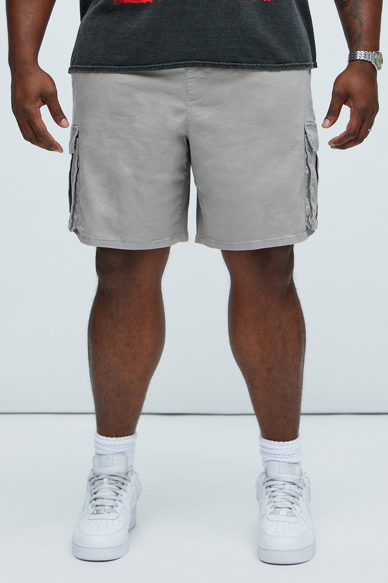 Twill Volley Cargo Shorts - Grey - Image 5