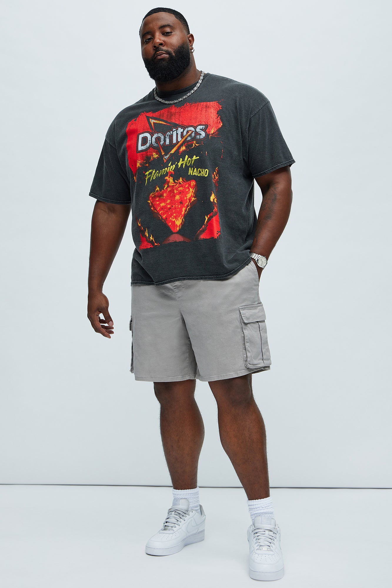 Twill Volley Cargo Shorts - Grey - Image 6