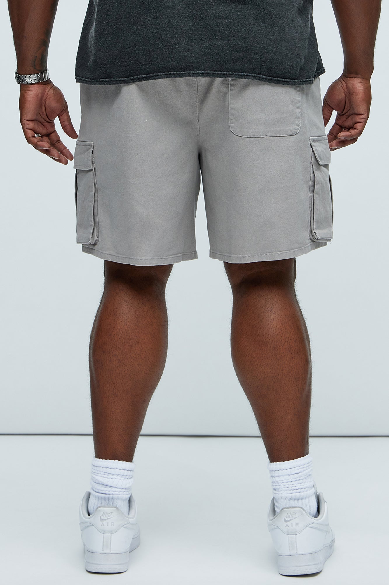Twill Volley Cargo Shorts - Grey - Image 7