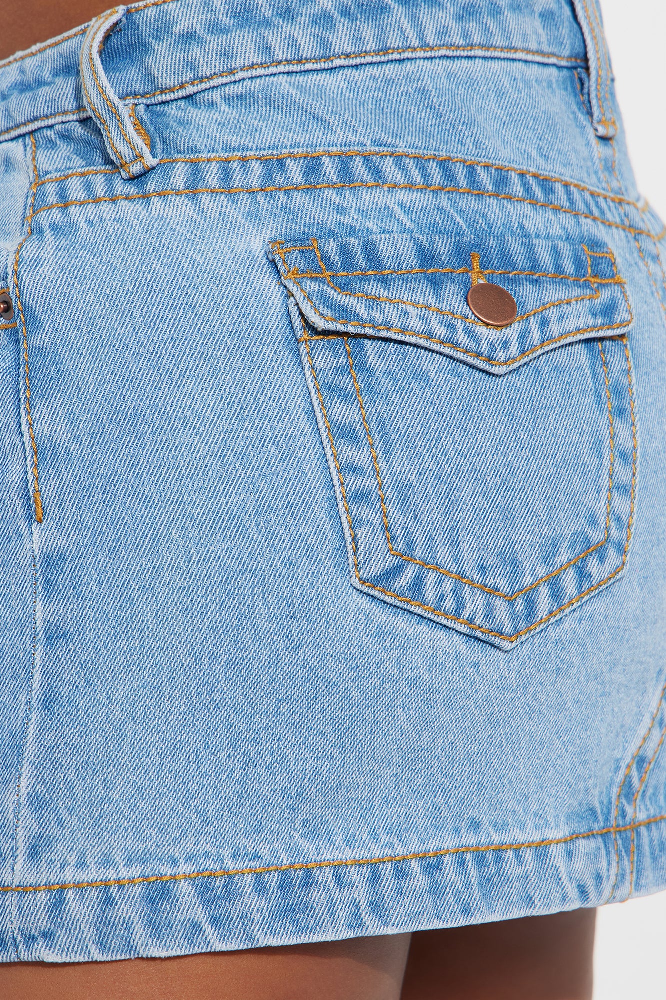 Kylie Denim Mini Skirt - Light Wash - Image 3
