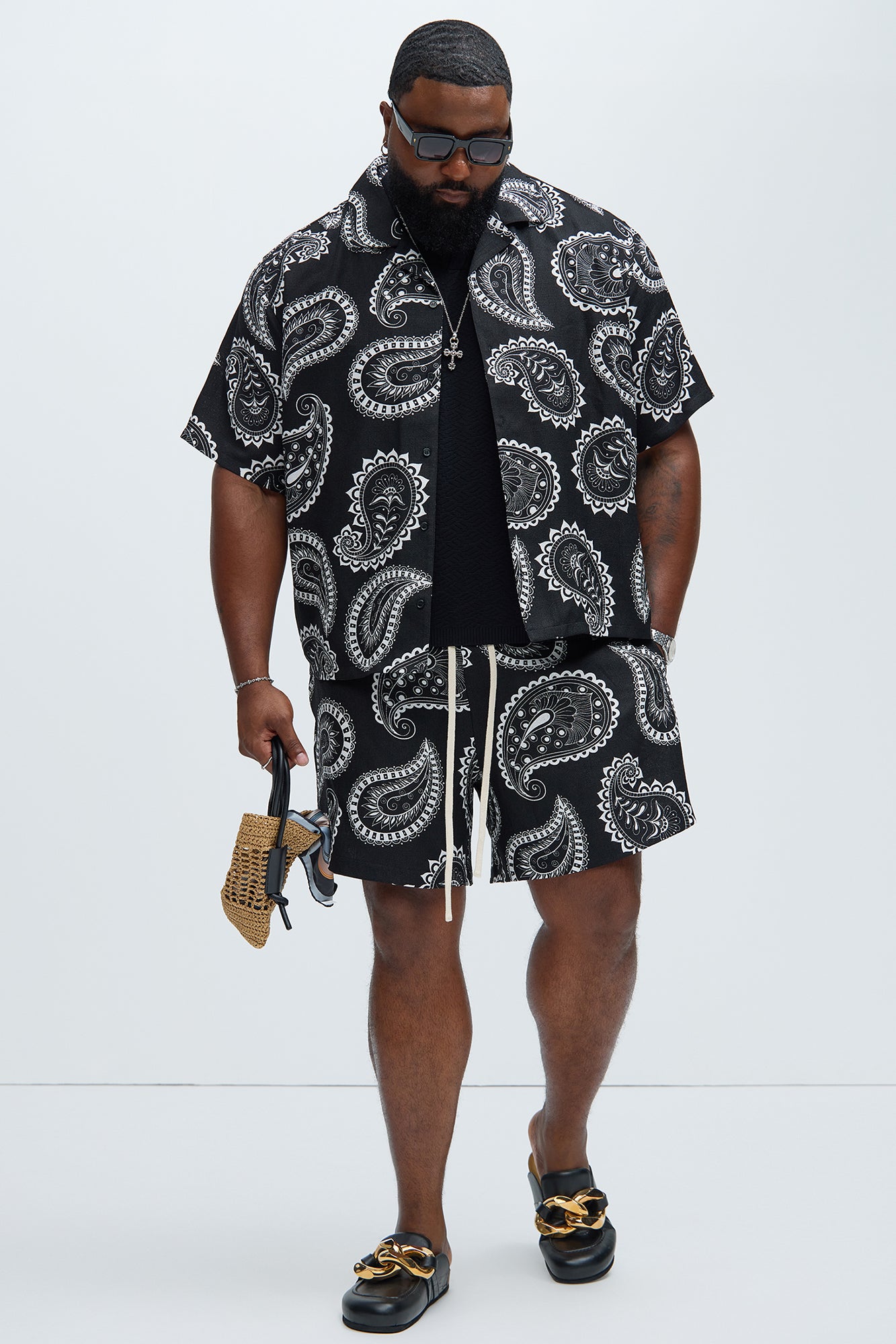 Laredo Paisley Shirt - Black/White - Image 6