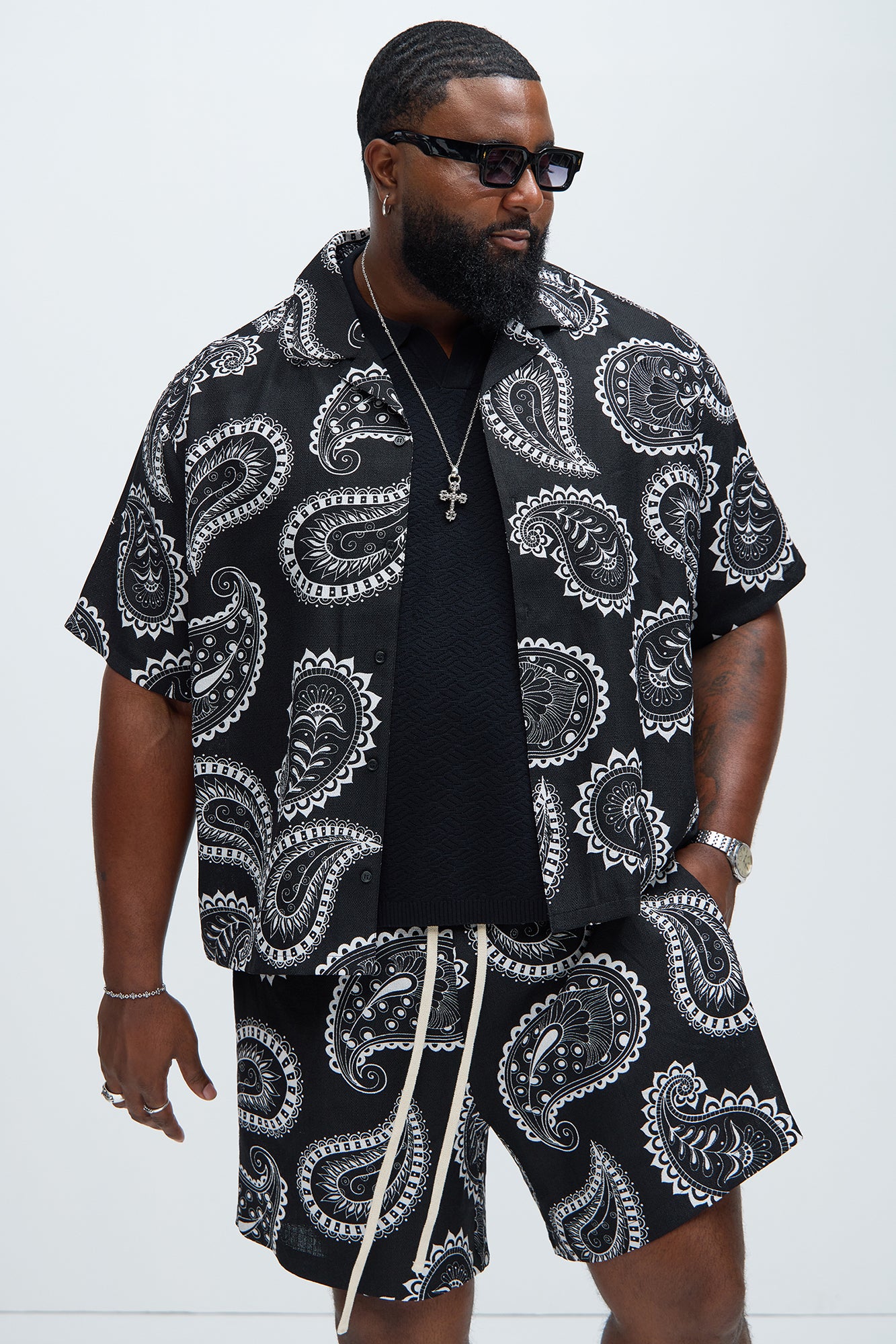 Laredo Paisley Shirt - Black/White - Image 5