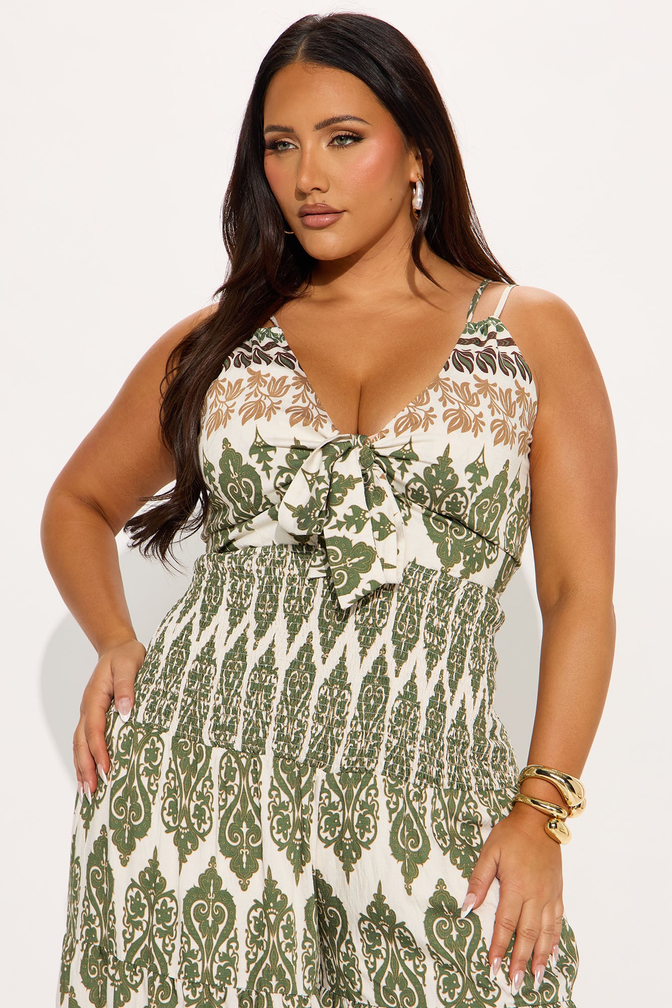 Golden Hour Glow Jumpsuit - Olive/combo - Image 5