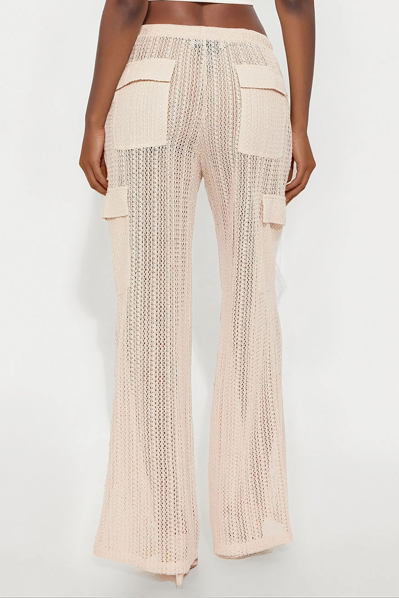 Fun Times Crochet Wide Leg Pant - Cream - Image 3