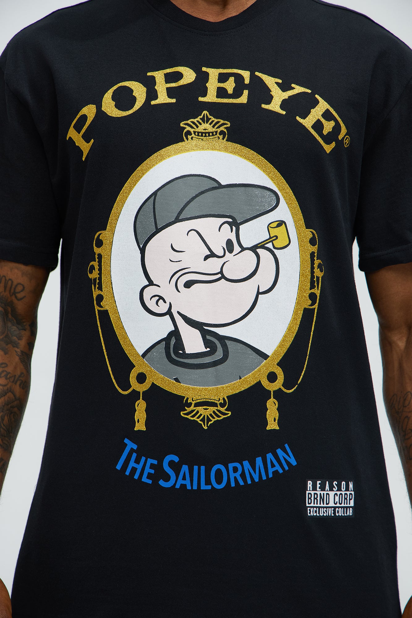 Popeye The Sailorman Short Sleeve Tee - Black - Image 3