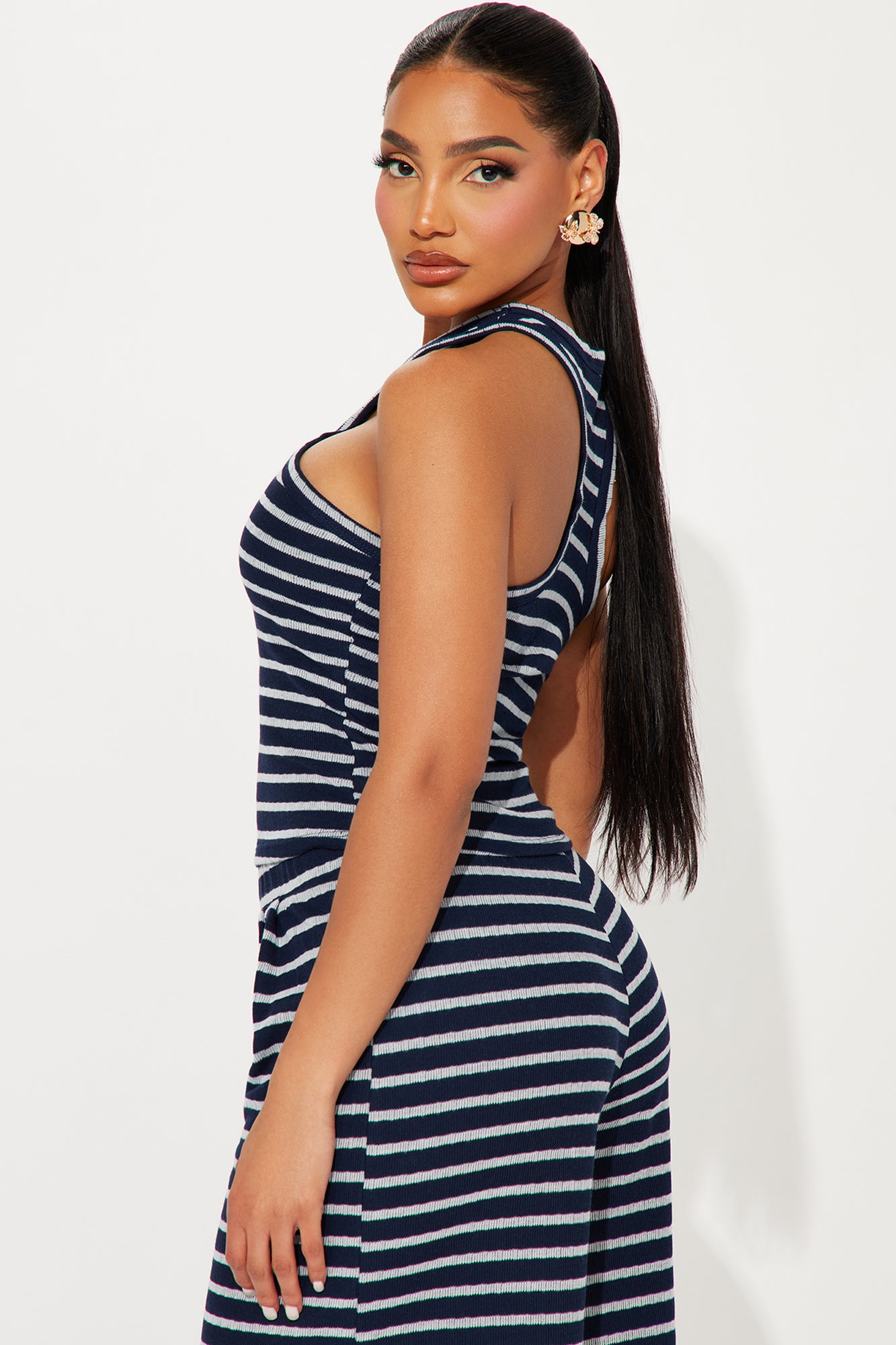 Always Into Me Striped Pant Set - Navy/combo - Image 3