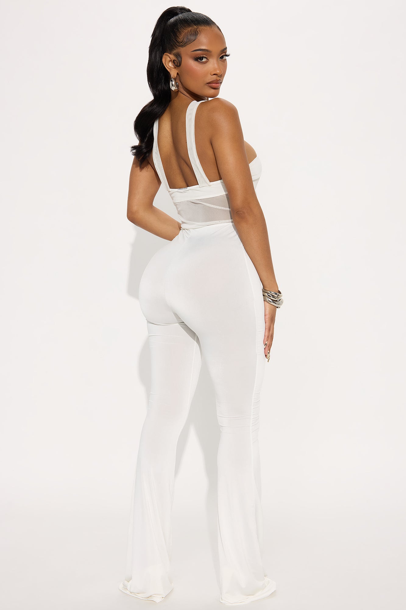 Off-limits Sheer Mesh Jumpsuit - White - Image 3