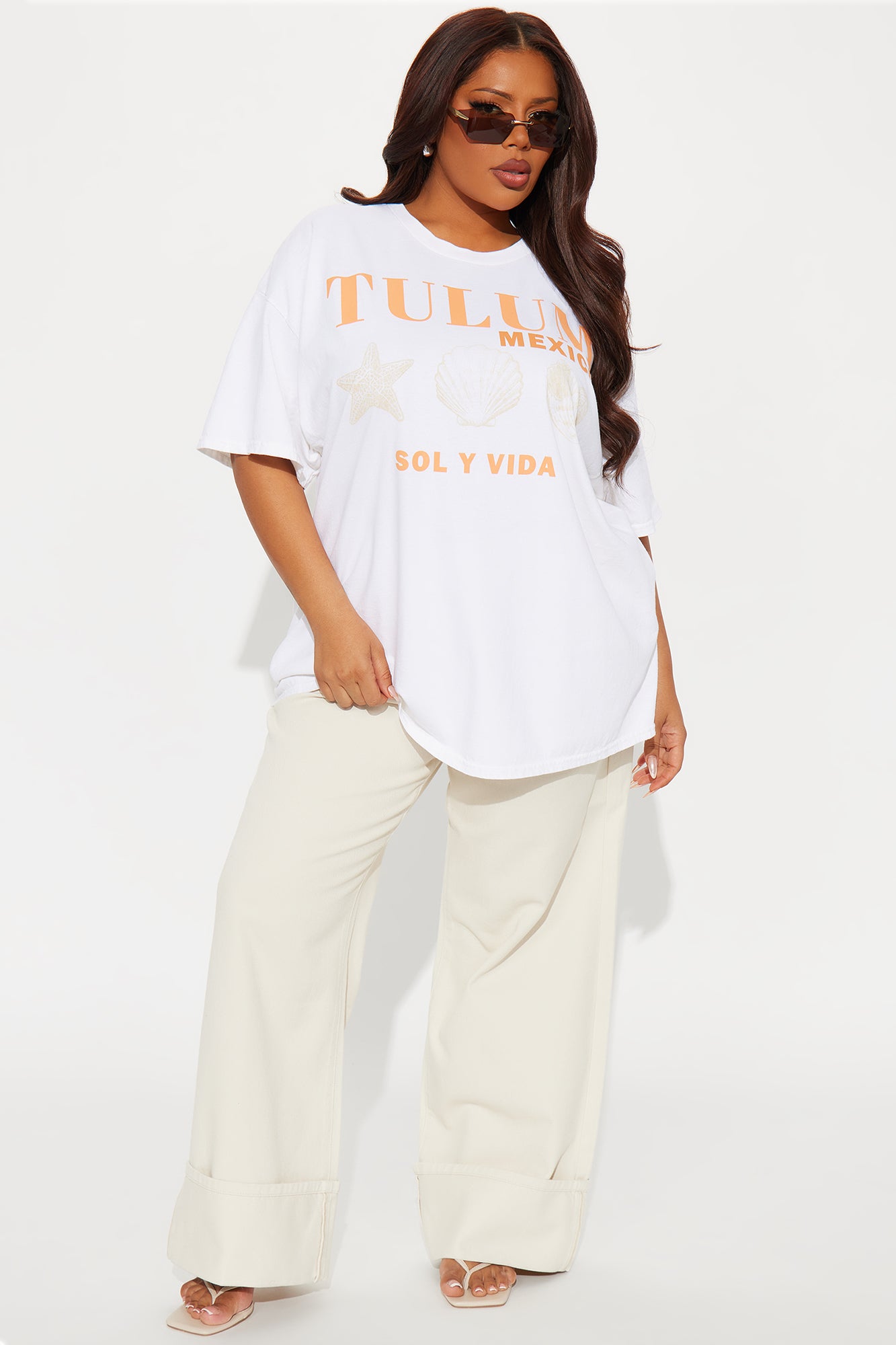 Tulum Sol Y Vida Washed Oversized Tee - Natural - Image 6