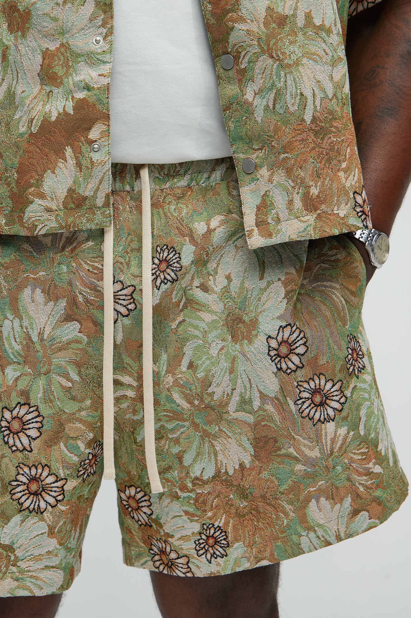 Judas Tapestry Shorts - Green/combo - Image 8