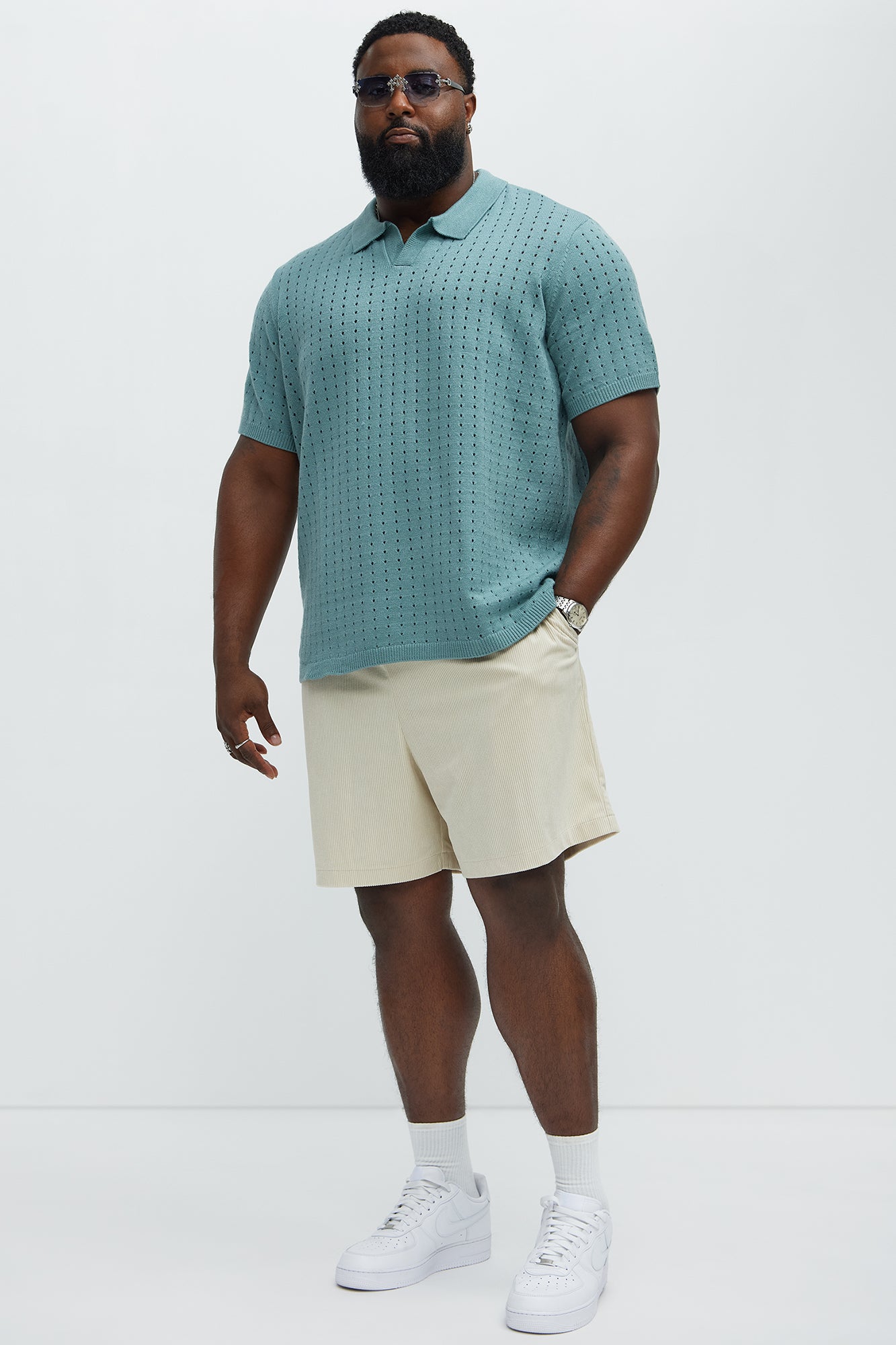 Beau Relaxed Corduroy Shorts - Cream - Image 6