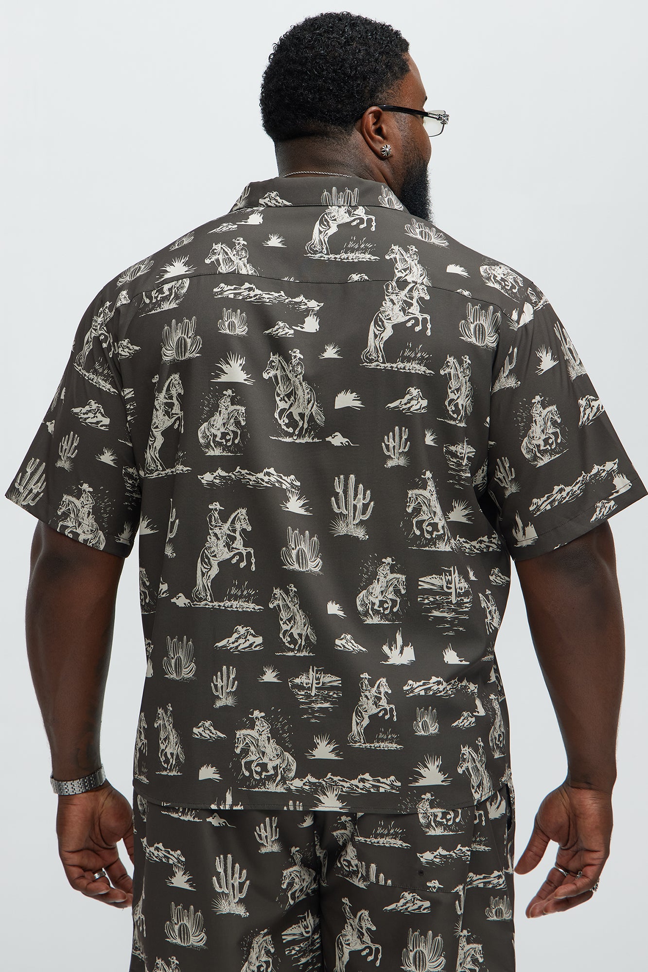 Wild West Button Up Shirt - Brown/combo - Image 7