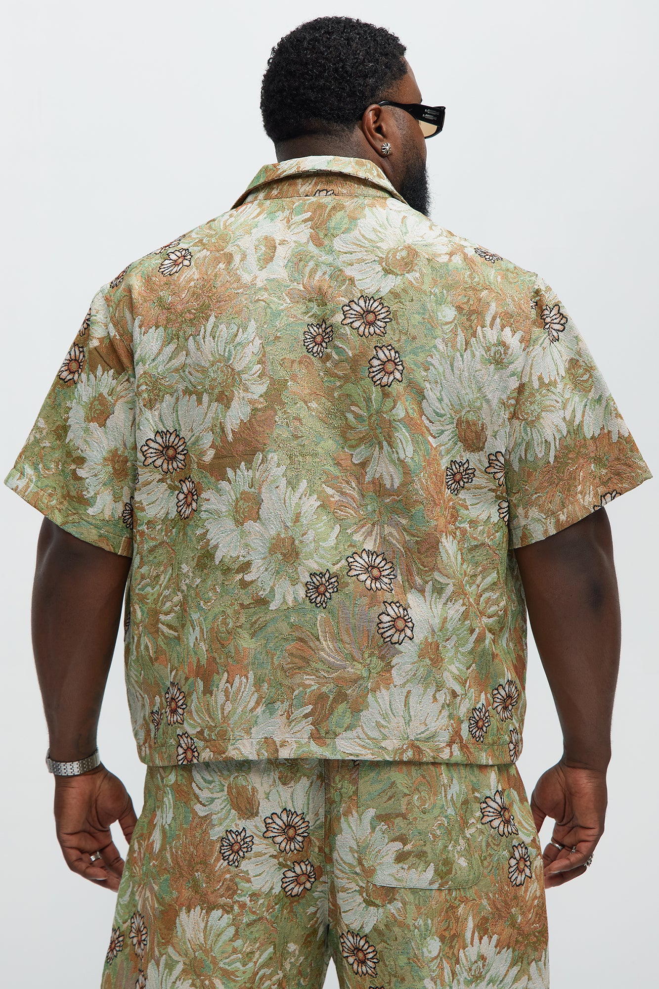 Judas Tapestry Cuban Collar Shirt - Green/combo - Image 7