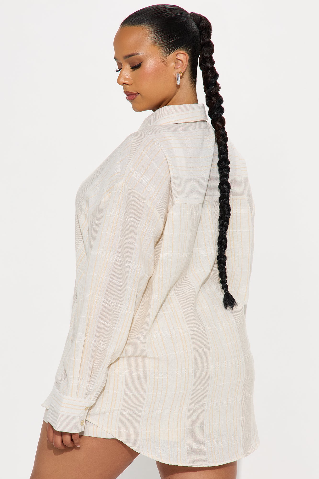 Beach Walk Stripe Short Set - Khaki - Image 6