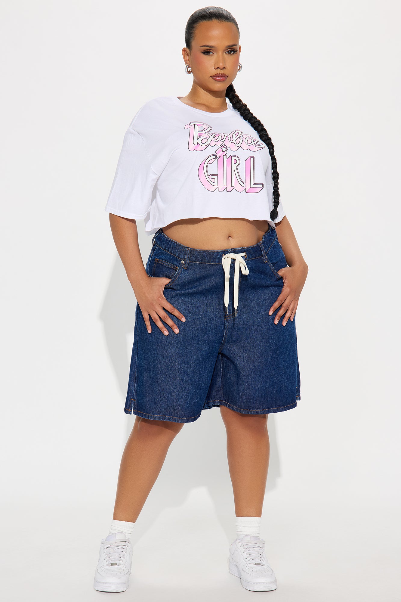I'm A Barbie Girl Cropped Tee - White - Image 6