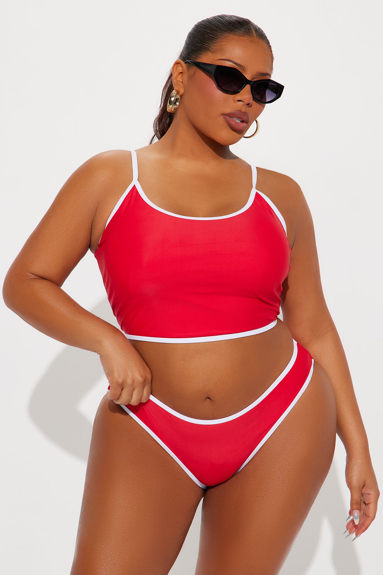 Honolulu Tankini 2 Piece Bikini - Red - Image 4