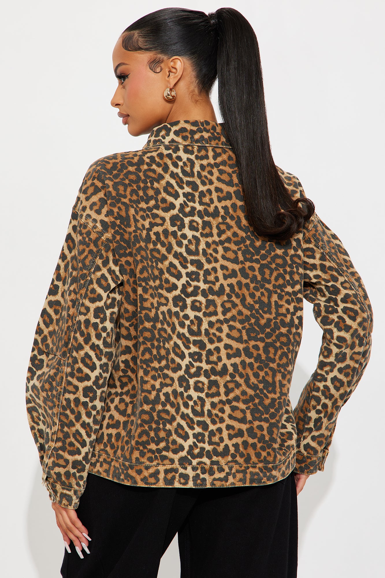 Cameron Oversized Leopard Jacket - Brown/combo - Image 4