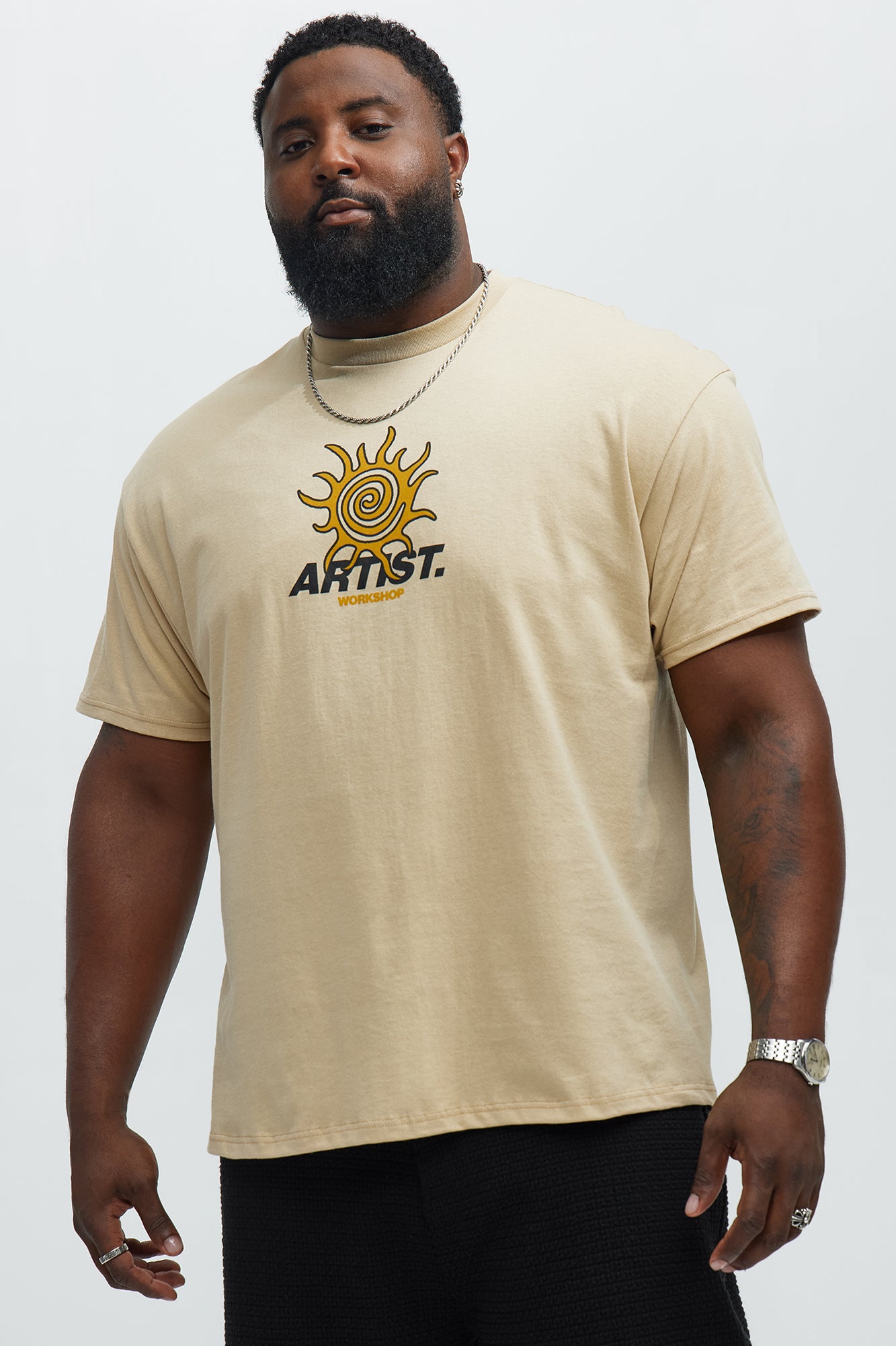 Artist Workshop Stay Creative Short Sleeve Tee - Sand - Image 6