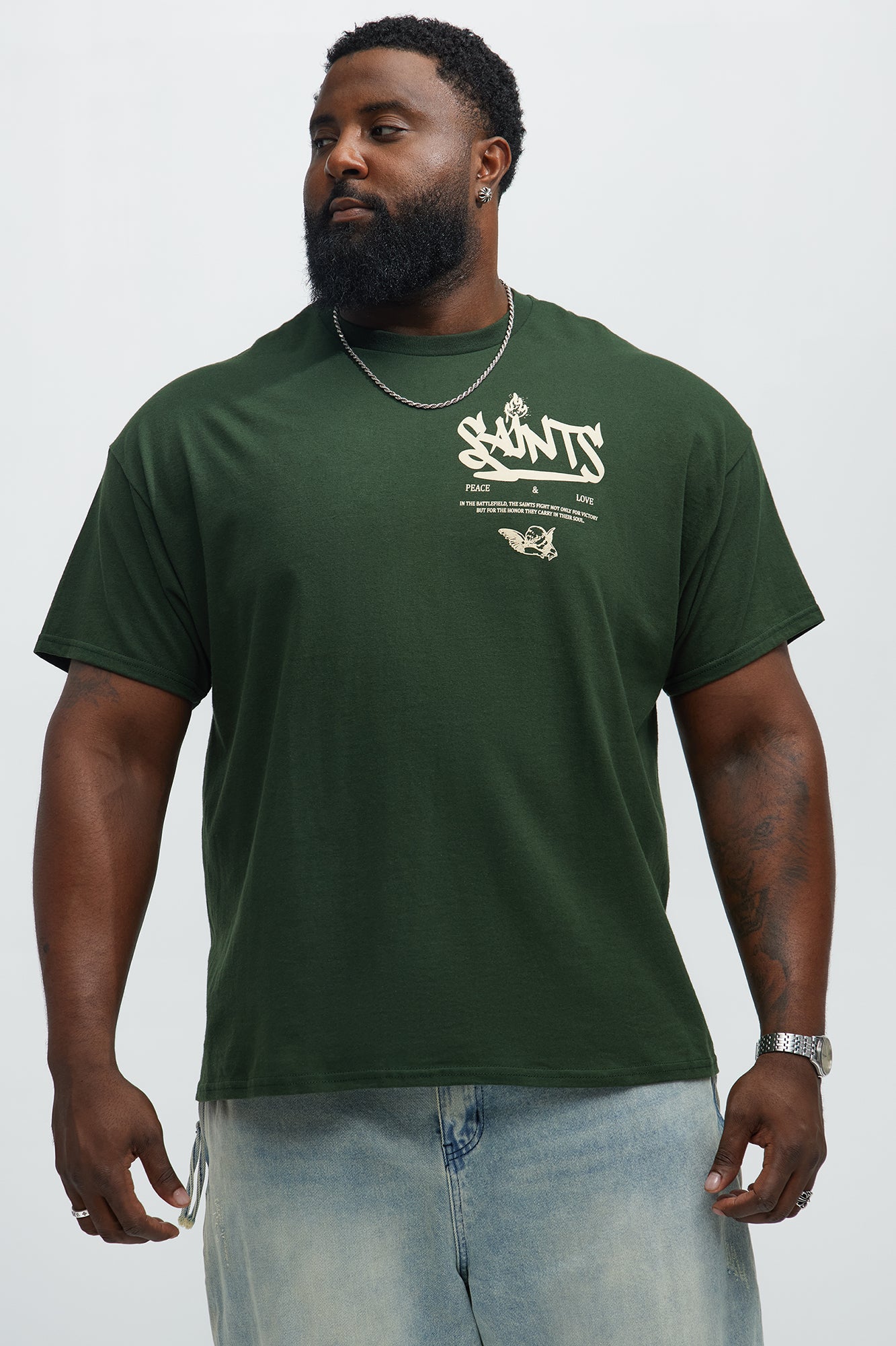 Saints Drip Short Sleeve Tee - Green - Image 4