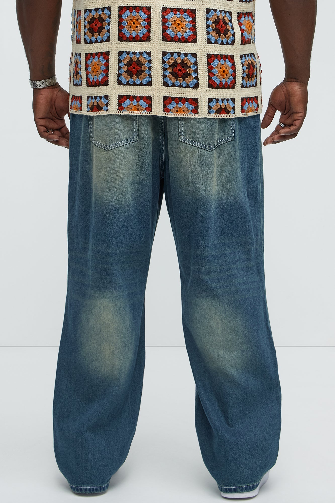 Break Me Off Baggy Jeans - Medium Blue Wash - Image 8