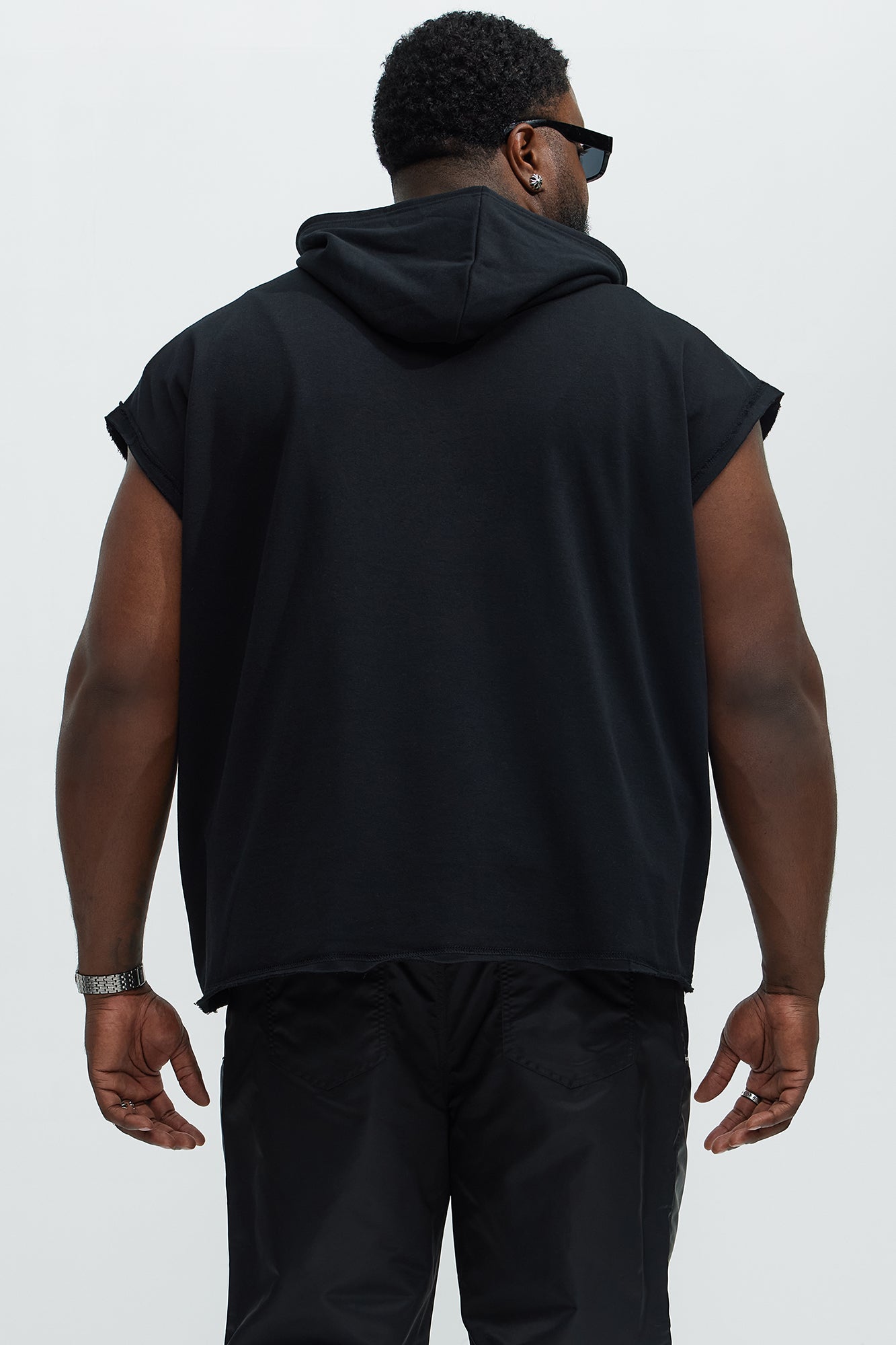 Von Dutch Contrast Stitch Sleeveless Hoodie - Black - Image 8