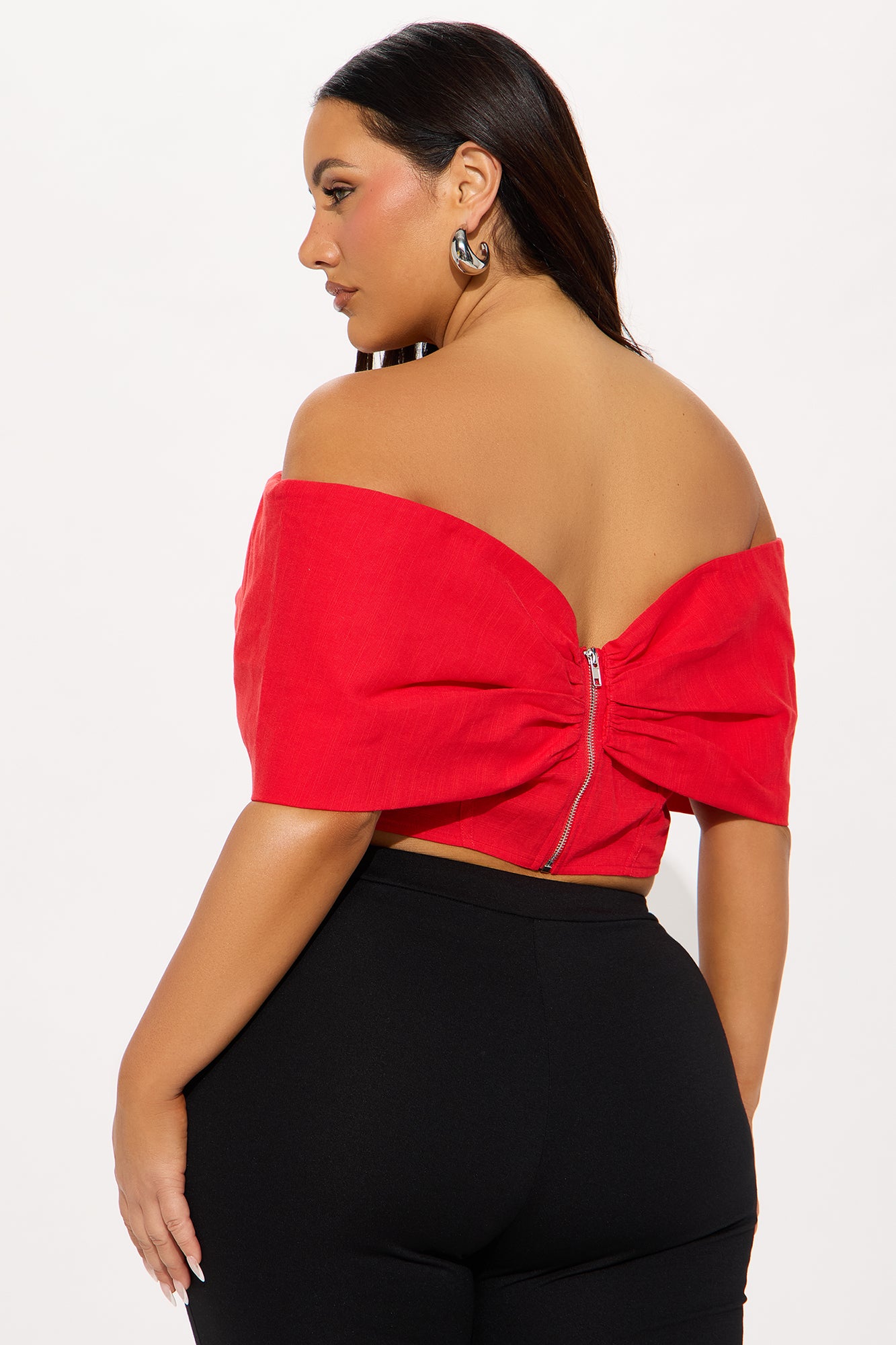 Lorelai Bow Corset Top - Red - Image 6
