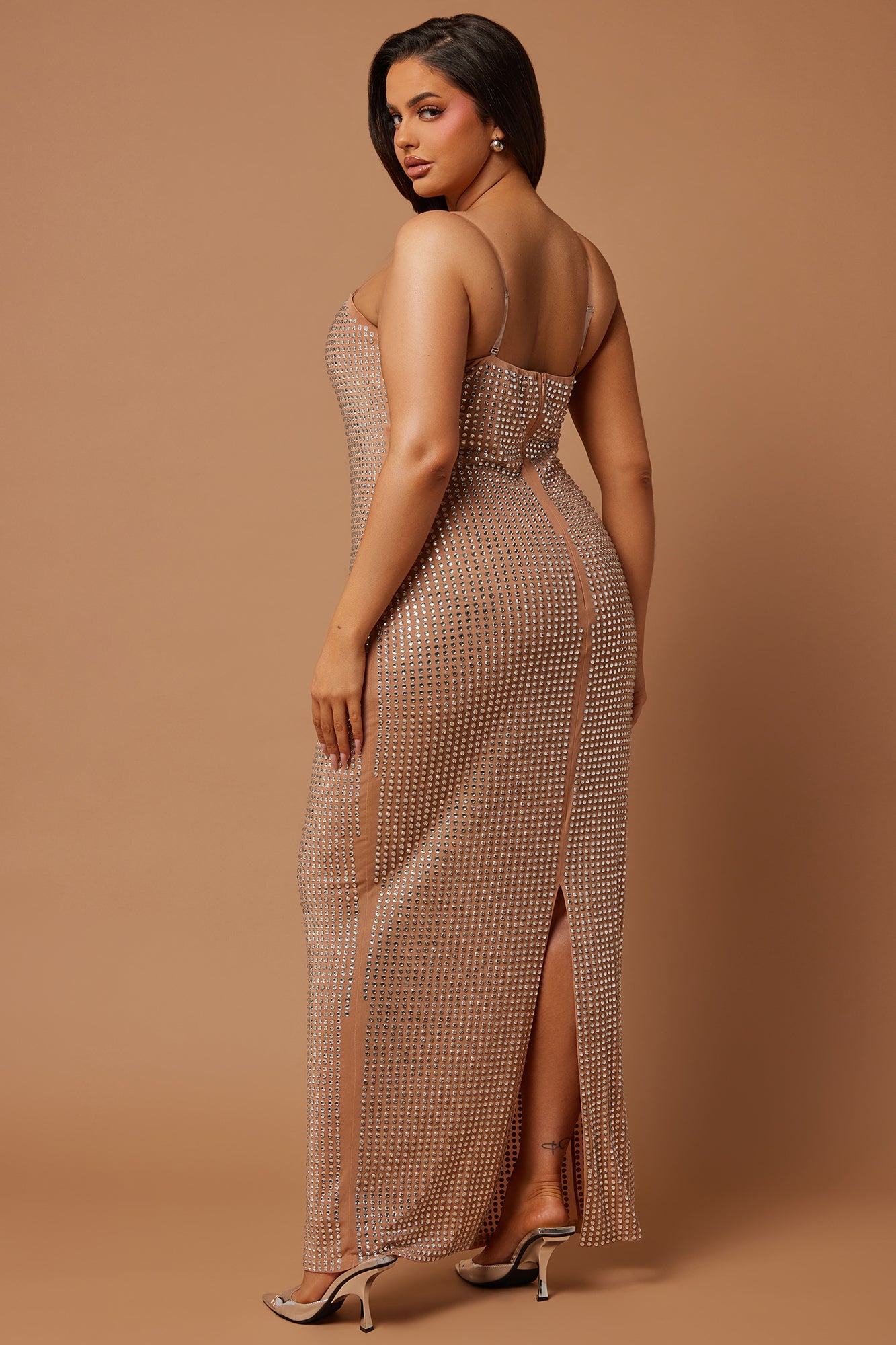 Lindsey Embellished Gown - Nude - Image 8