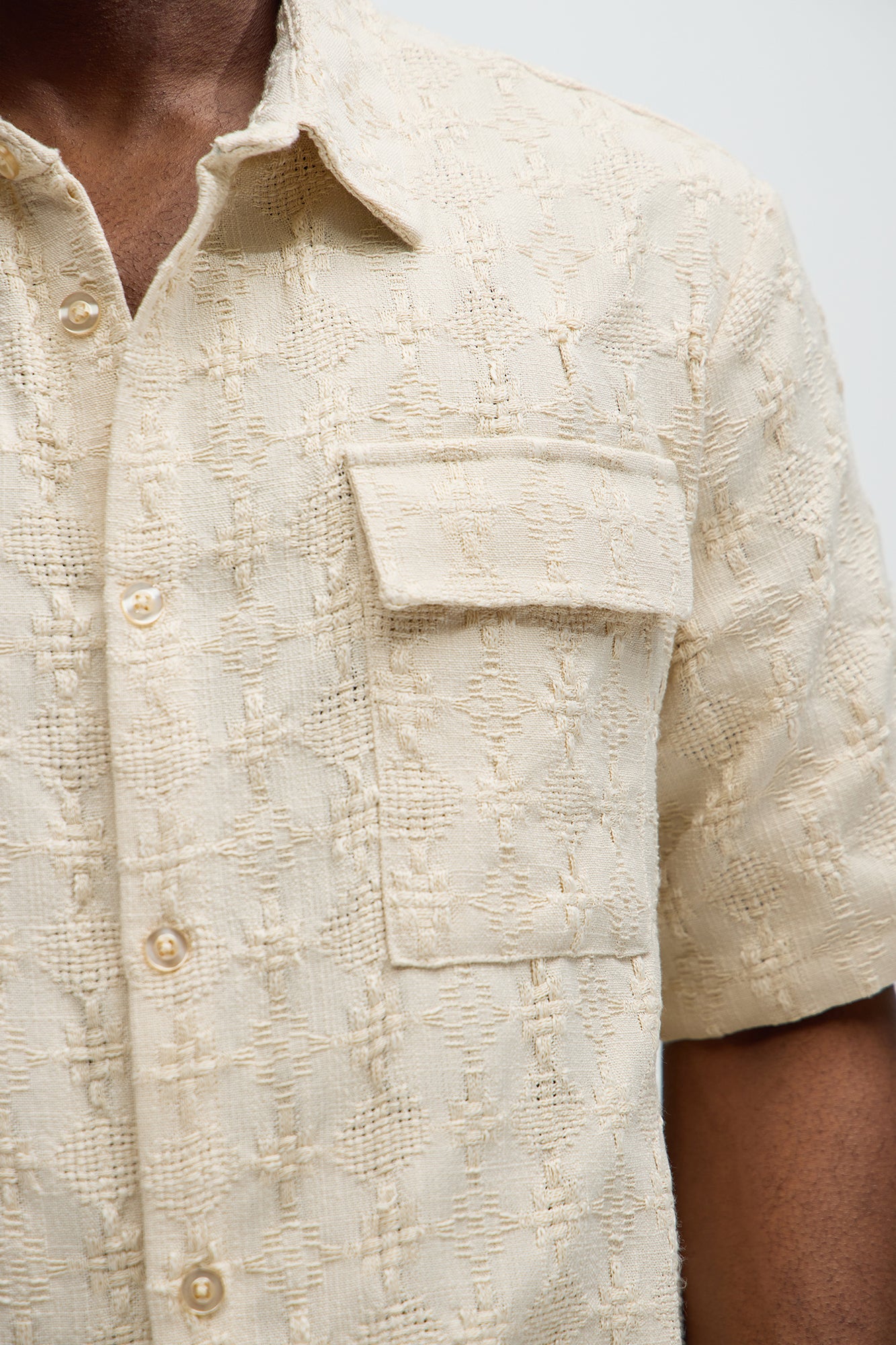 Mav Textured Shirt - Oatmeal - Image 3