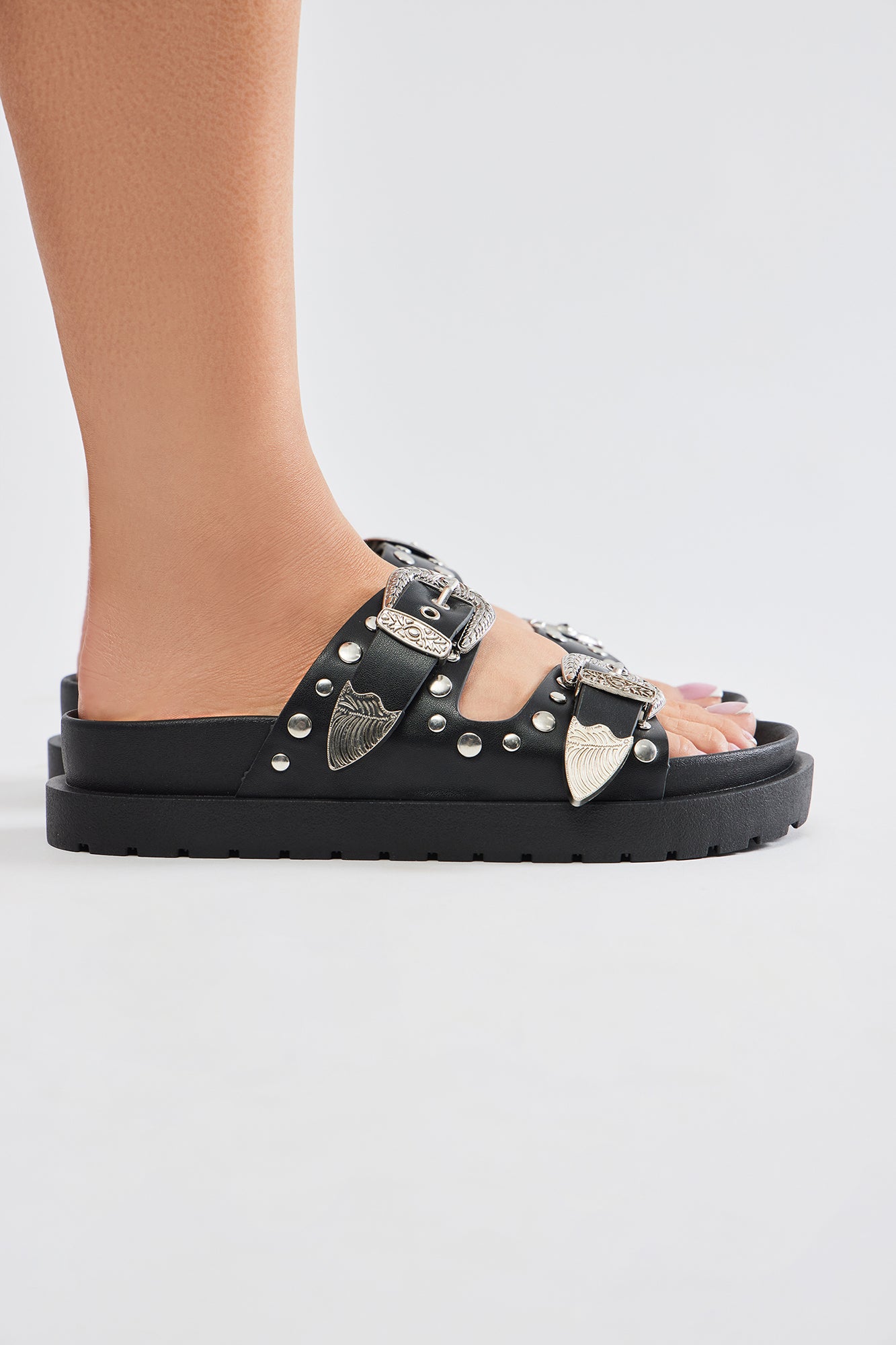New Style Buckle Slides - Black - Image 3