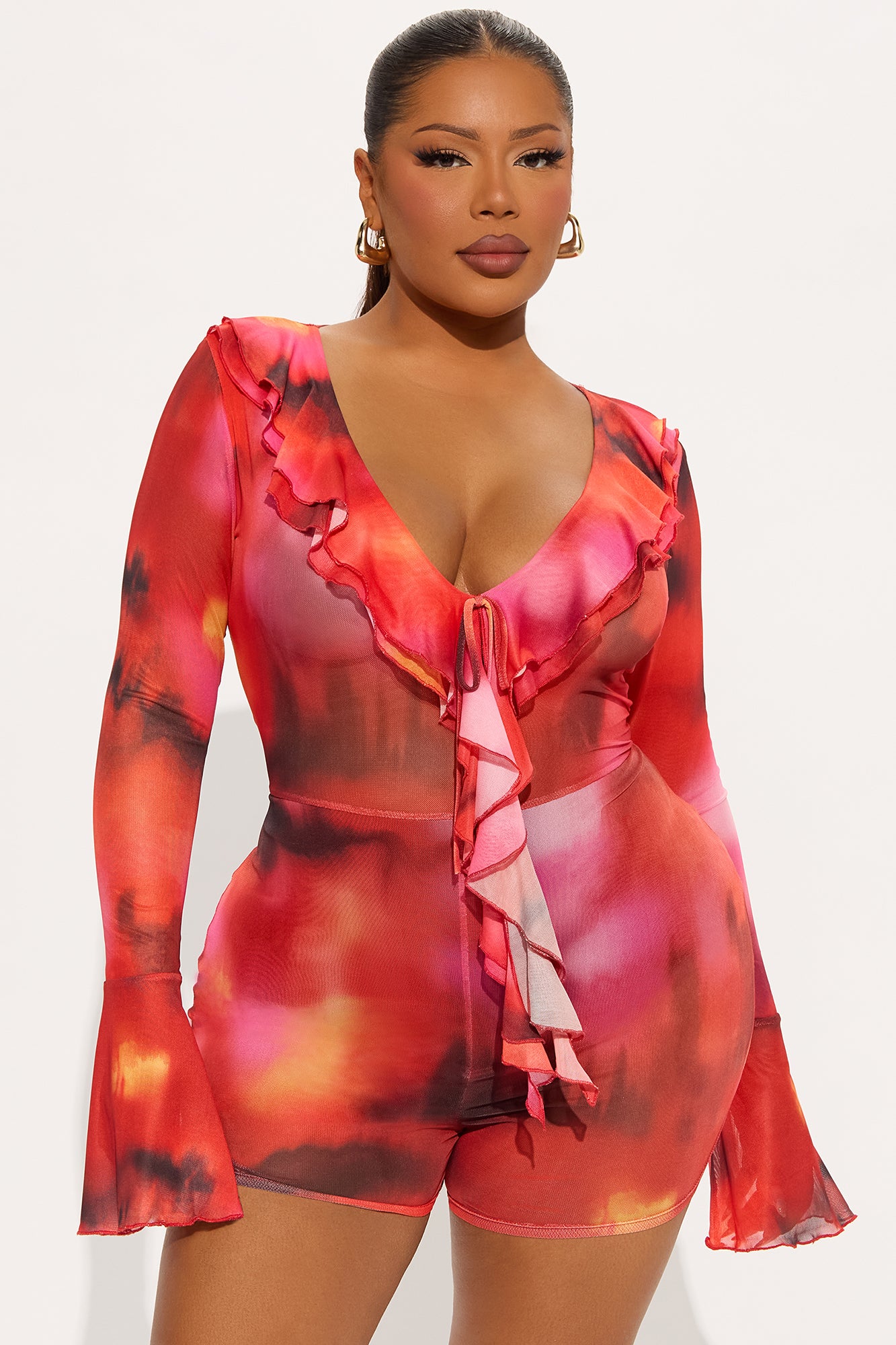 Call Me Senorita Romper - Red/combo - Image 4
